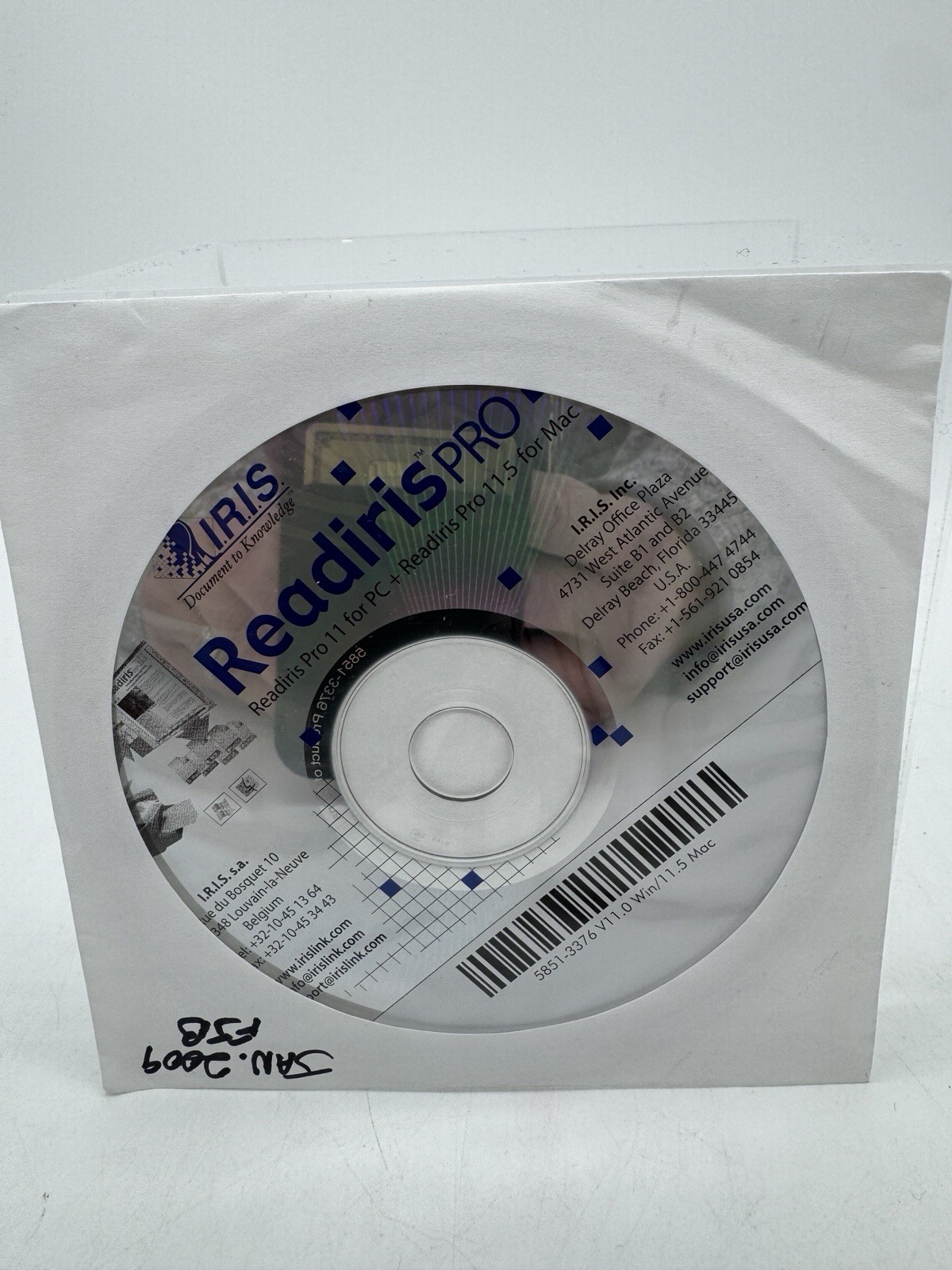 IRIS Readiris Pro 11 for PC Windows & Pro 11.5 for Mac OS CD 5851-3376 2006