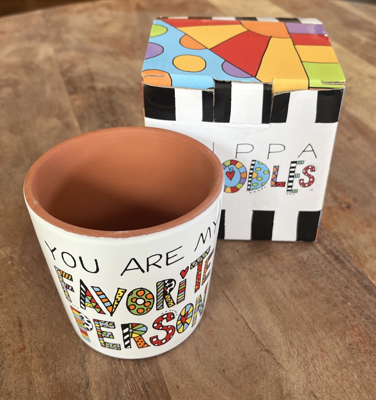 Cuppa Doodles Small Planter / “You Are My Favorite Person” 3.5” Dia X 3.5” H