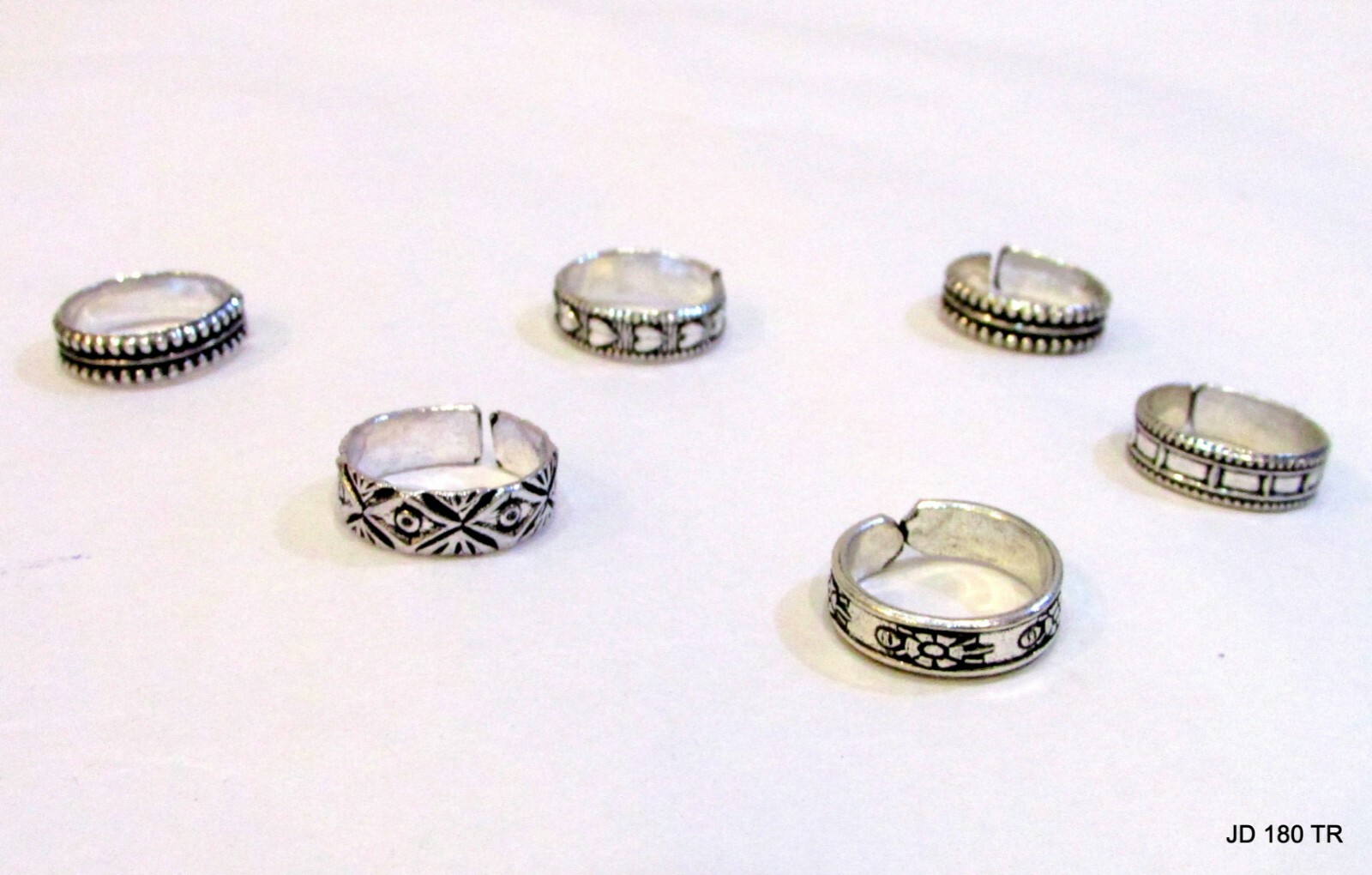 Combo of 5 Antique Vintage Silver Oxidized Ethnic, boho, hippie, gypsy Toe Rings