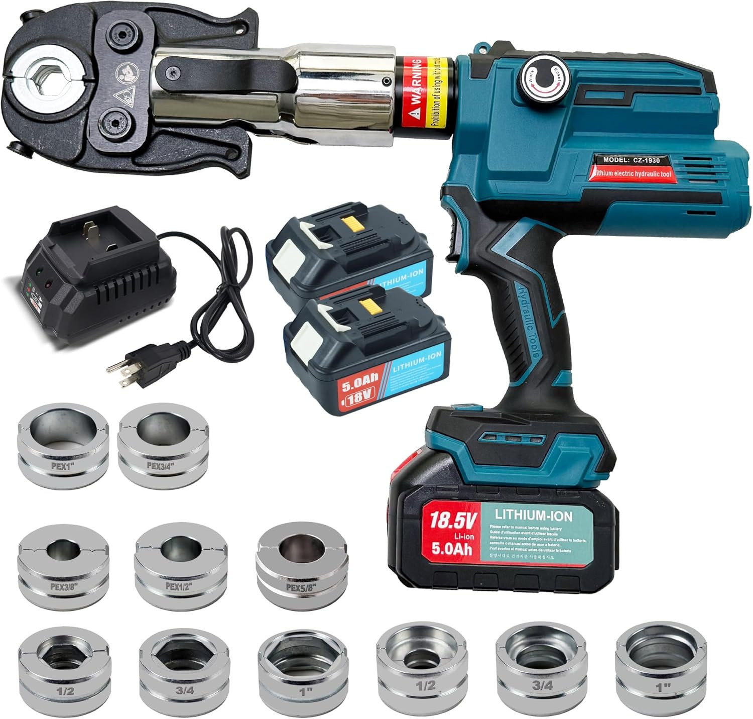 AMZCNC 18V Pro Press Tool for Copper & PEX Pipes Cordless Plumbing Press Tool Ki