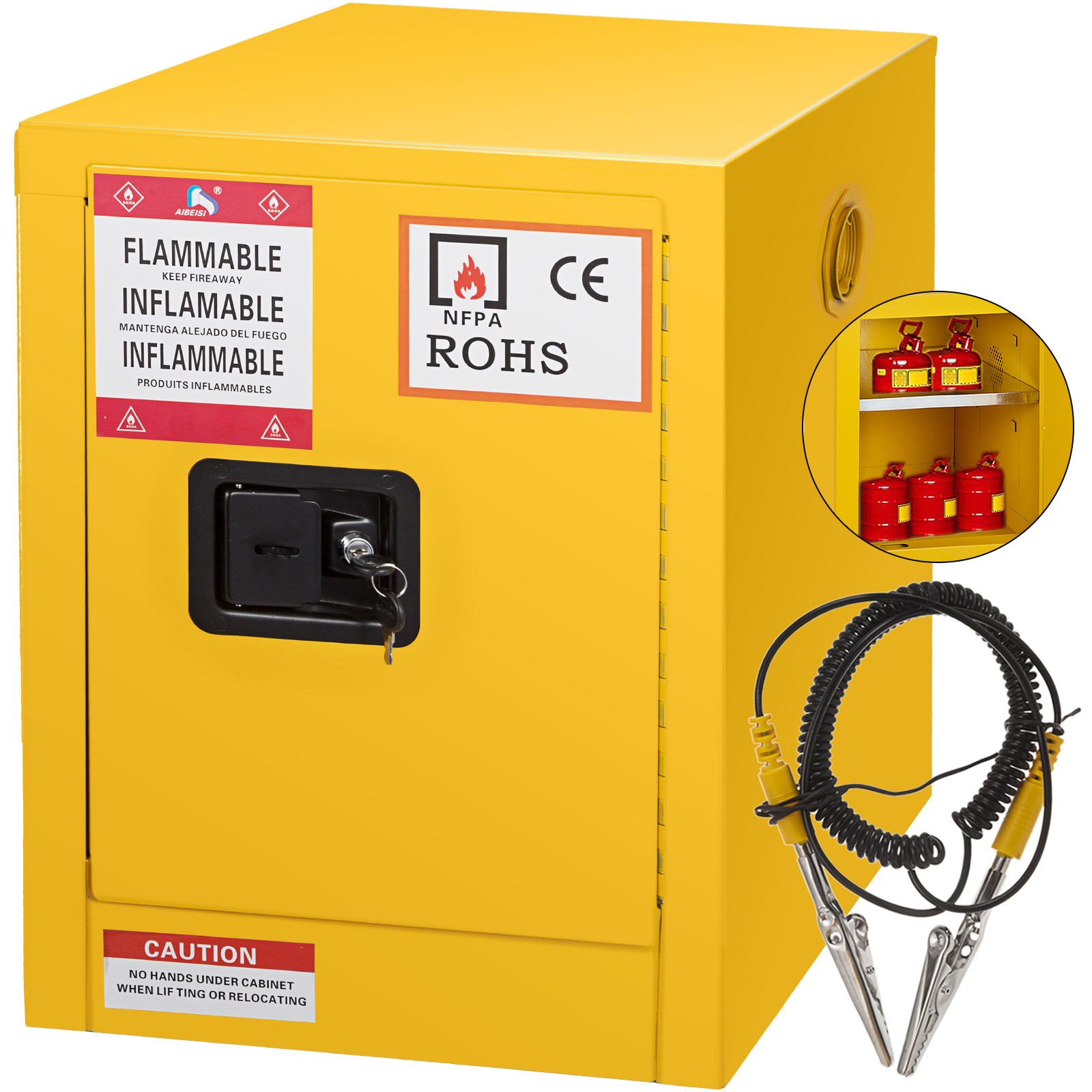 Uimoso Flammable Safety Cabinet Liquid Storage 11 Gal 16.9x16.9x18.2 in Cabinet