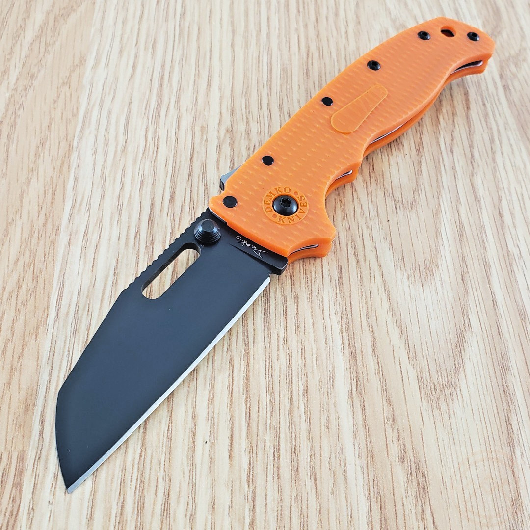Demko Black AD 20.5 Shark-Lock Folding Knife 3" AUS-10A Sharkfoot Blade Grivory