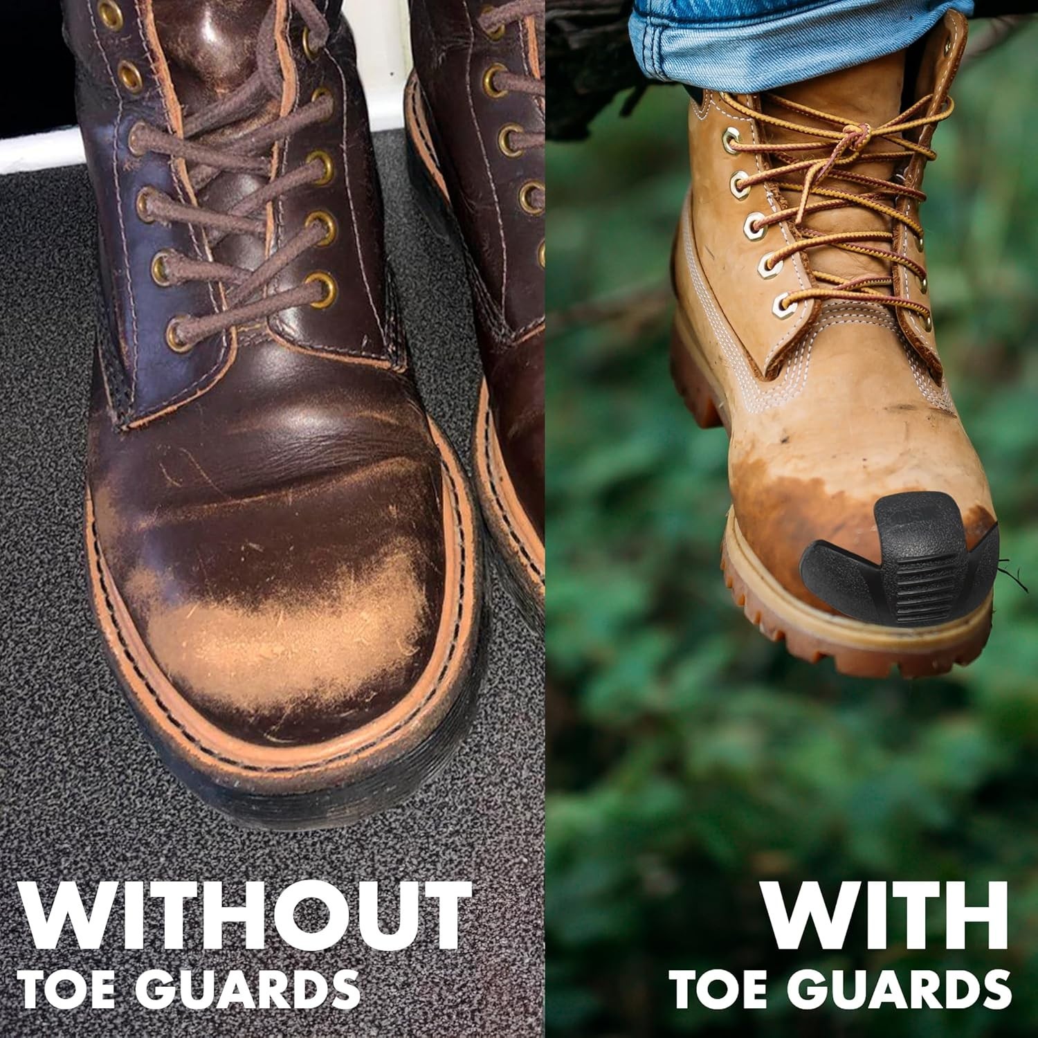 Transform Your Footwear with Black Boot Toe Guards - Cover Damage Seamlessly