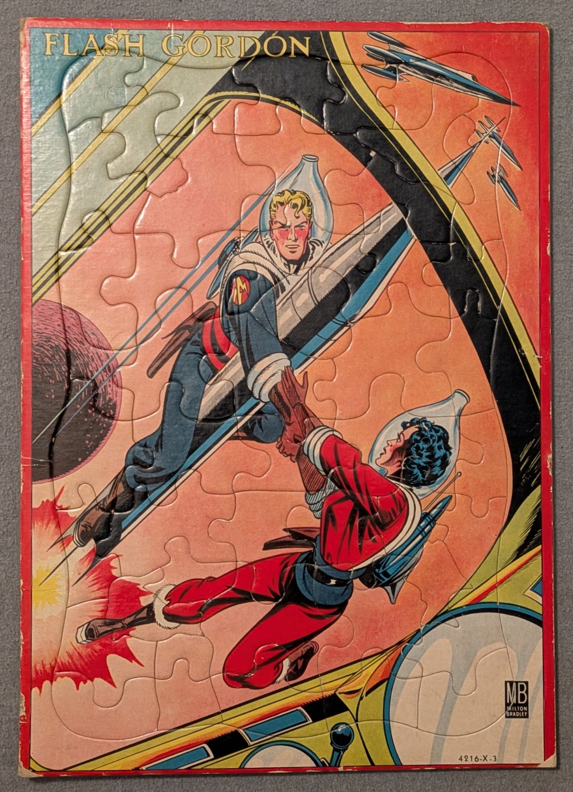 Vintage 1951 Flash Gordon Inlaid Tray Puzzle Milton Bradley  Complete in VG Cond