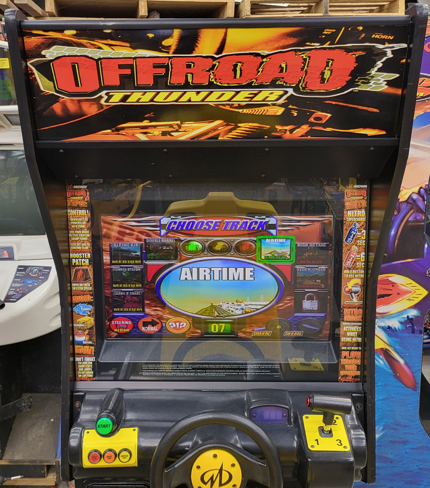 Midway OFFROAD THUNDER Sit Down Arcade Driving Video Game Machine - 24" LCD