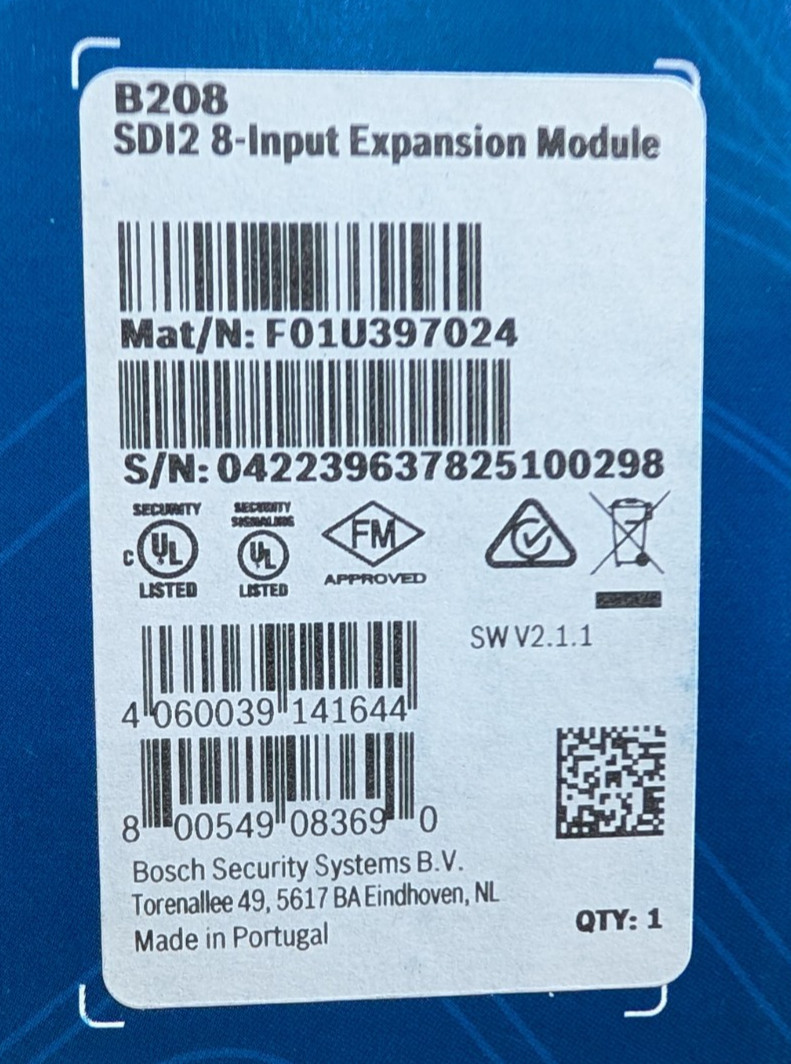 Bosch B208 Octo-Input Alarm Control Panel Expansion Module