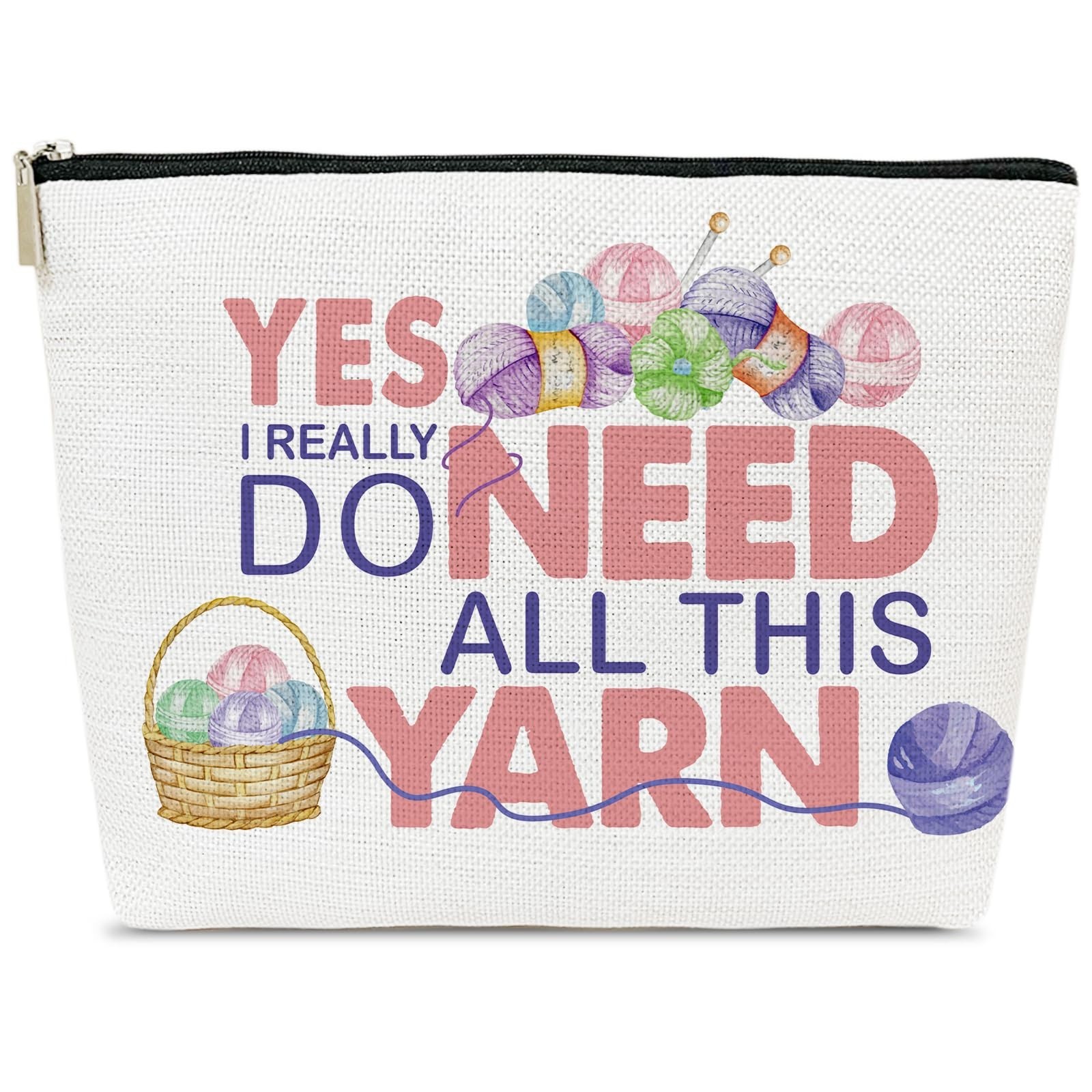 Crochet Gifts Makeup Bag, Gifts for Crocheters Knitting Lover, Yarn Bags for ...