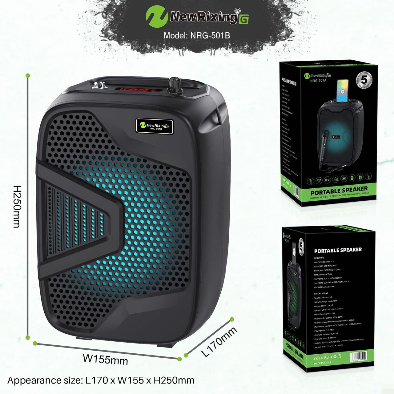 Portable Karaoke Machine Speaker with Microphone,Bluetooth 5.0, Wireless Speaker