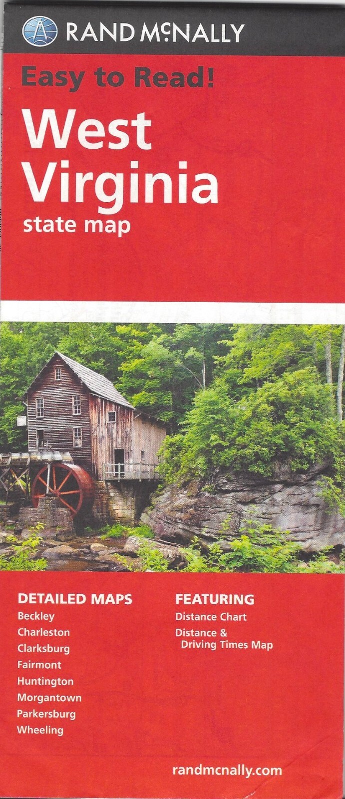 State Map of West Virginia, Easy To Read!, by Rand McNally