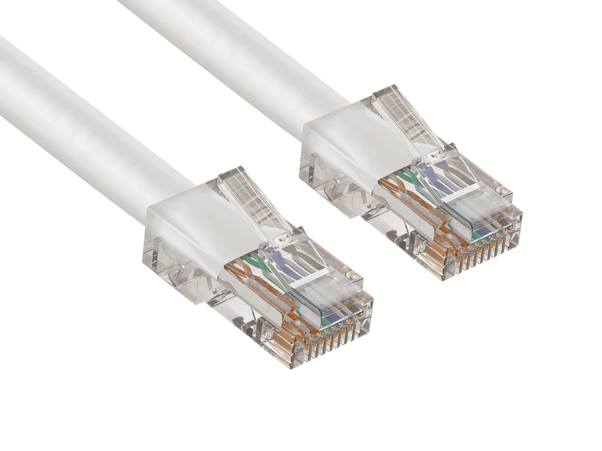 7ft Cat5e UTP Non-Booted Ethernet Network Patch Cable 24AWG Bare Copper, White