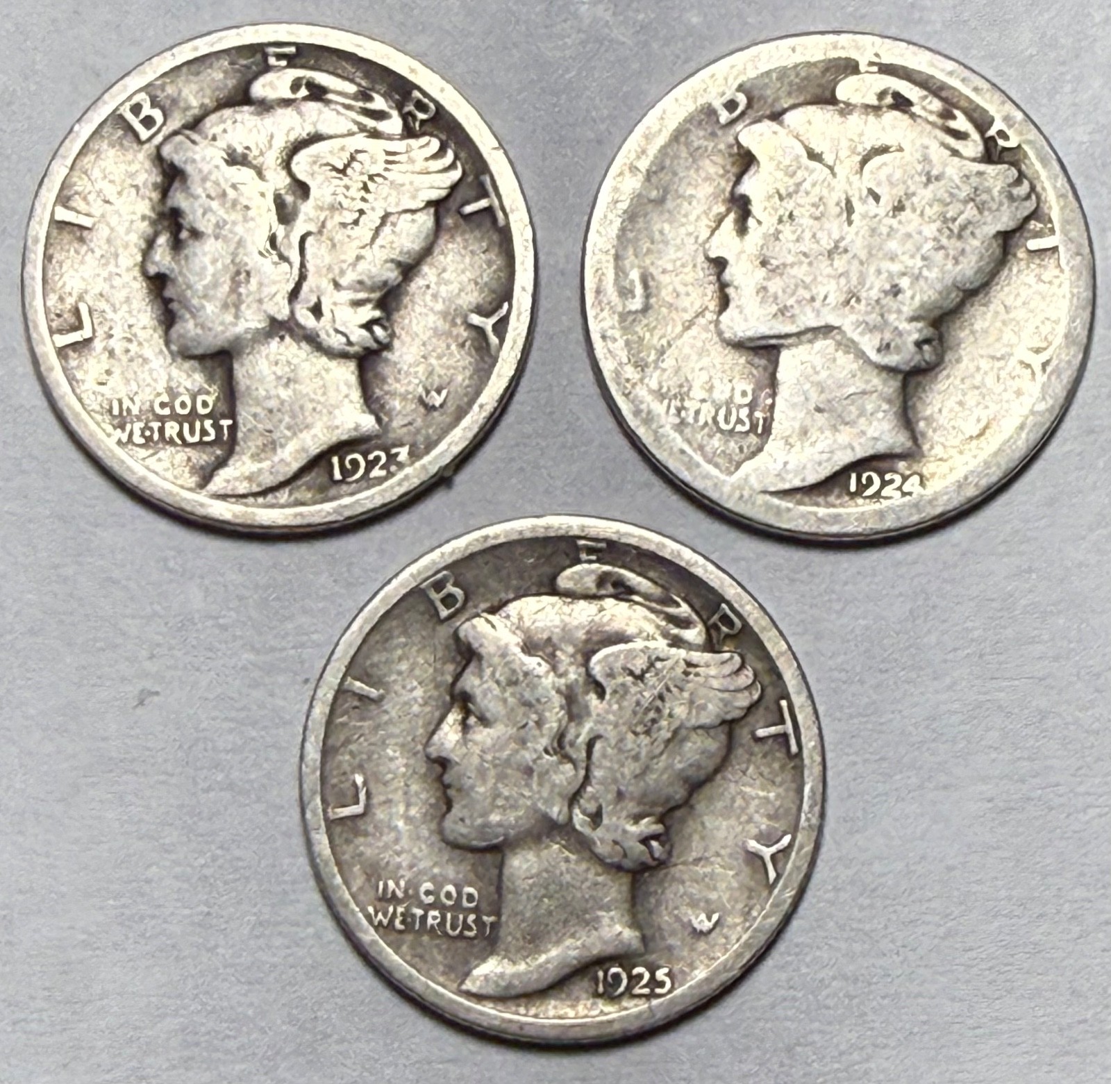 Nice collection of 1920s consecutively dated mercury dimes