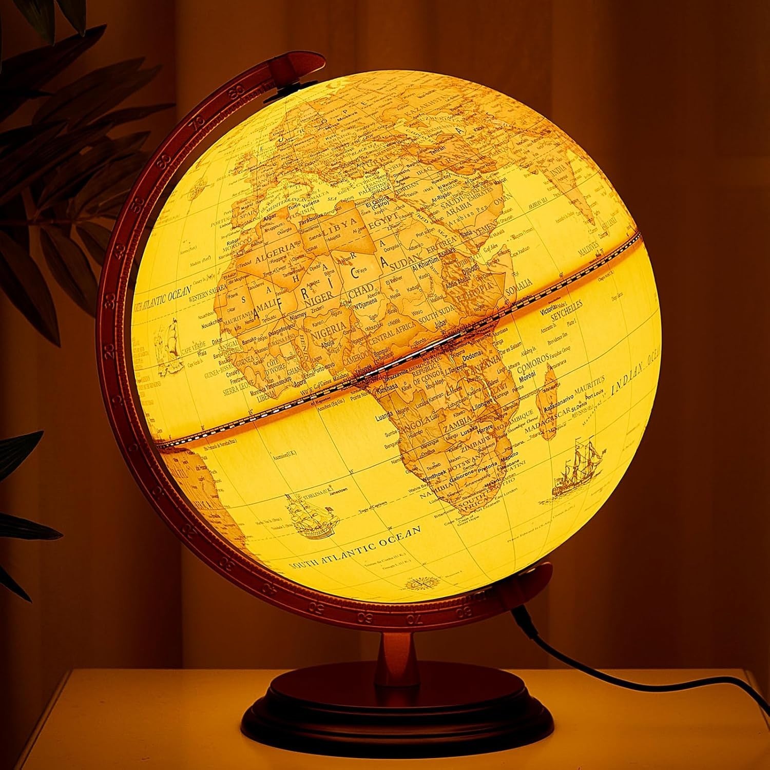 Amylove 13'' Illuminated World Globe for Adults 720°/360° Rotation Rewritable Ki
