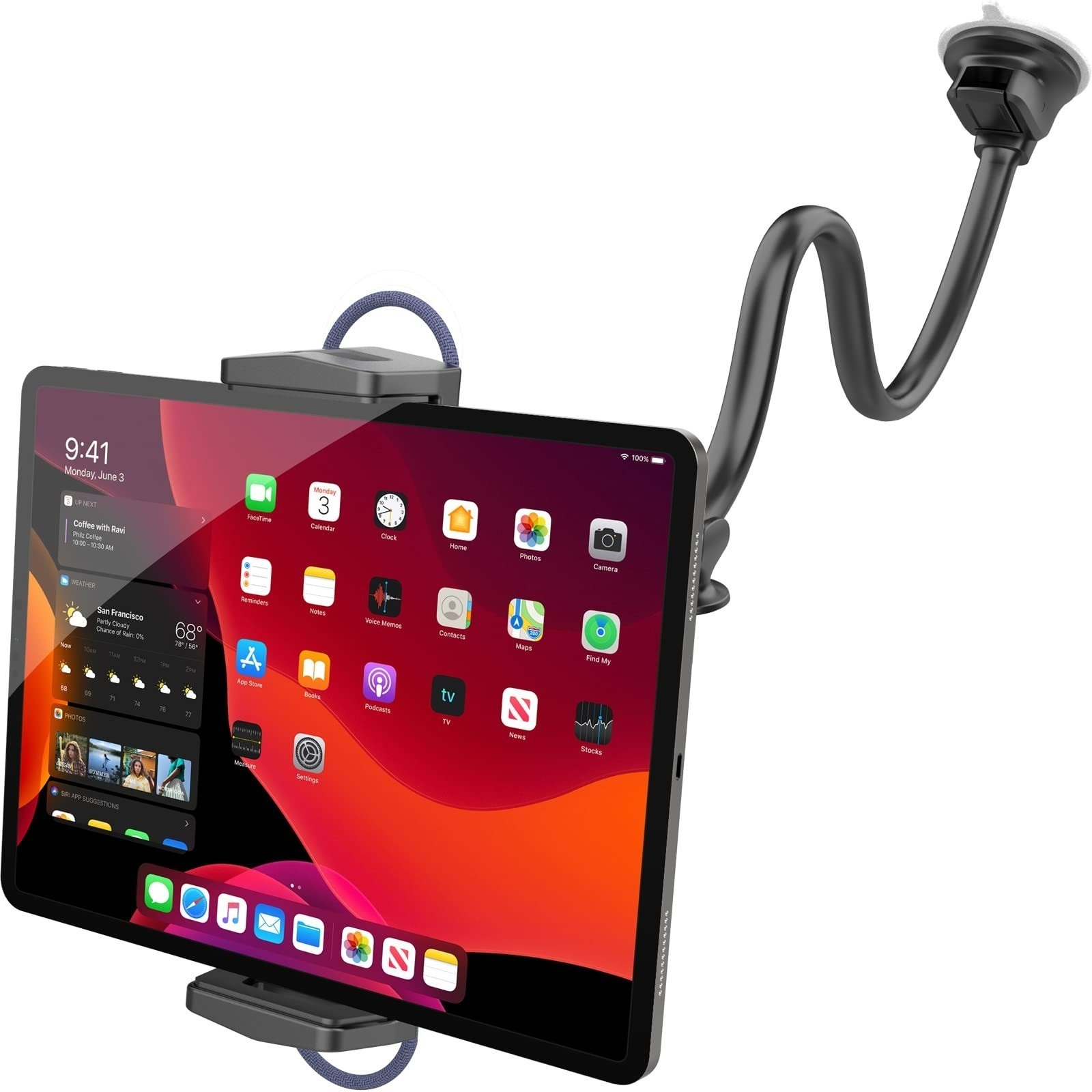 APPS2Car Tablet Car Mount Holder for iPad | Strong Suction Cup