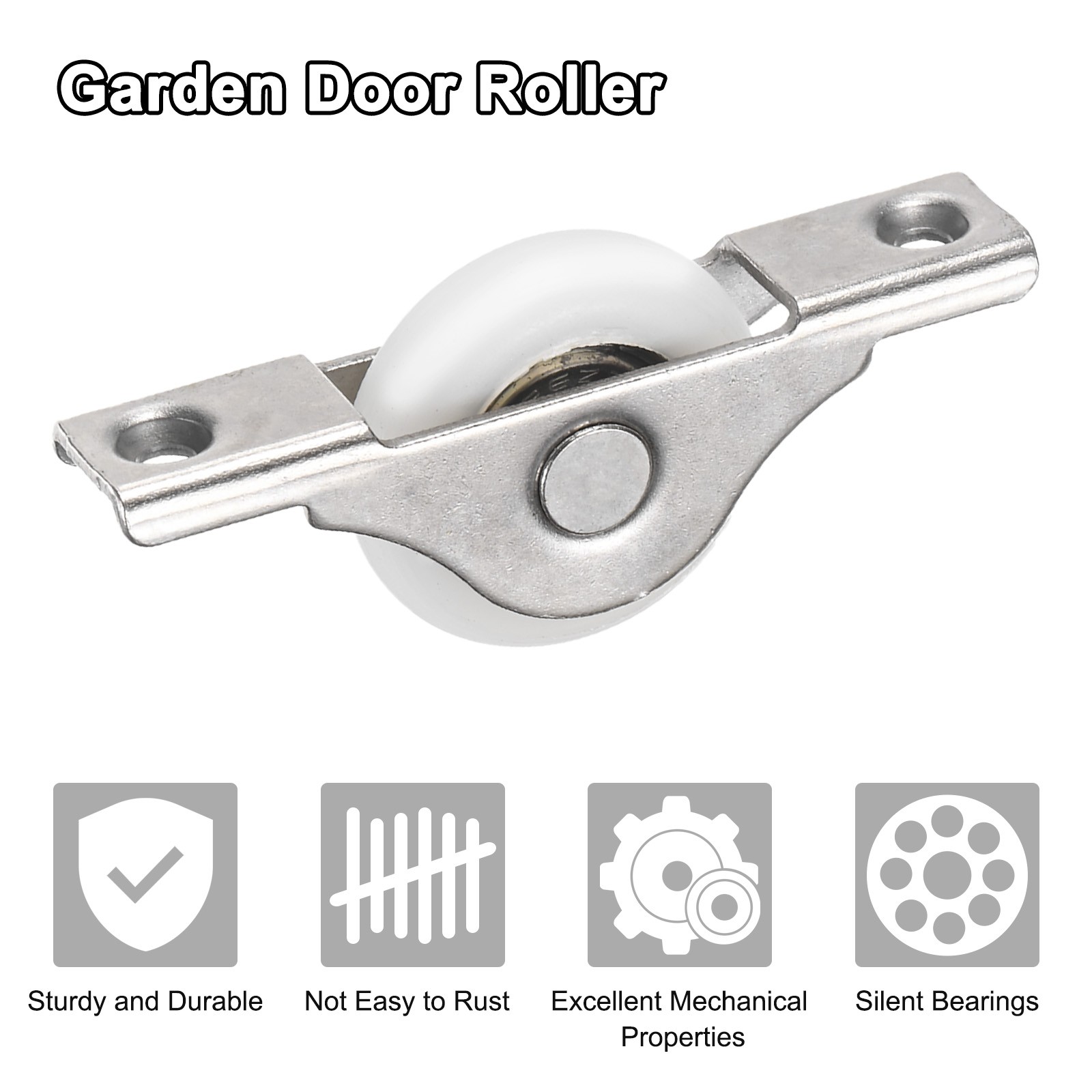 5-Pack Screen Door Rollers, 30mm/1.18" Dia Nylon Single Wheel [White]