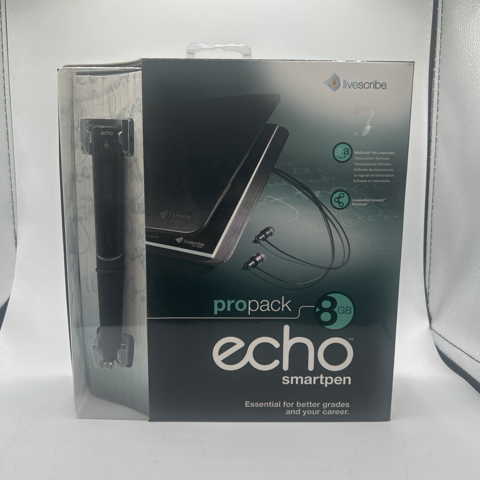 Livescribe Echo Pro Pack Smart Pen 8GB Memory & Smartpen Portfolio Storage - NEW