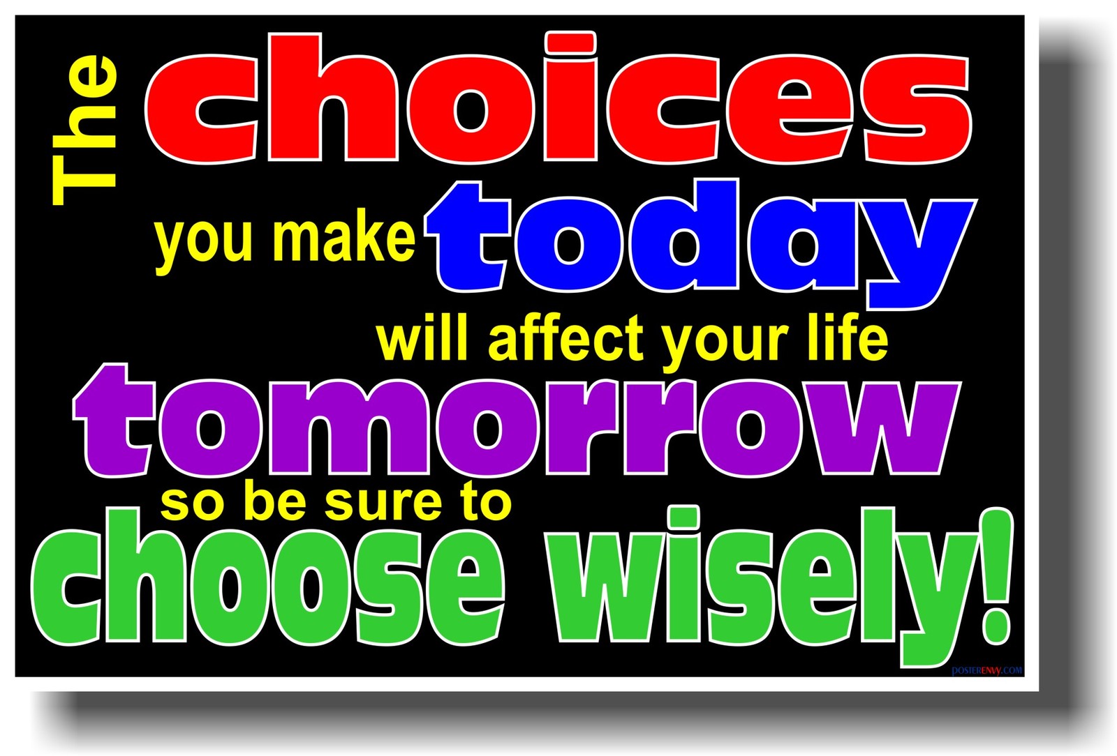 NEW School Classroom Motivational POSTER - The Choices You Make Today Will ...
