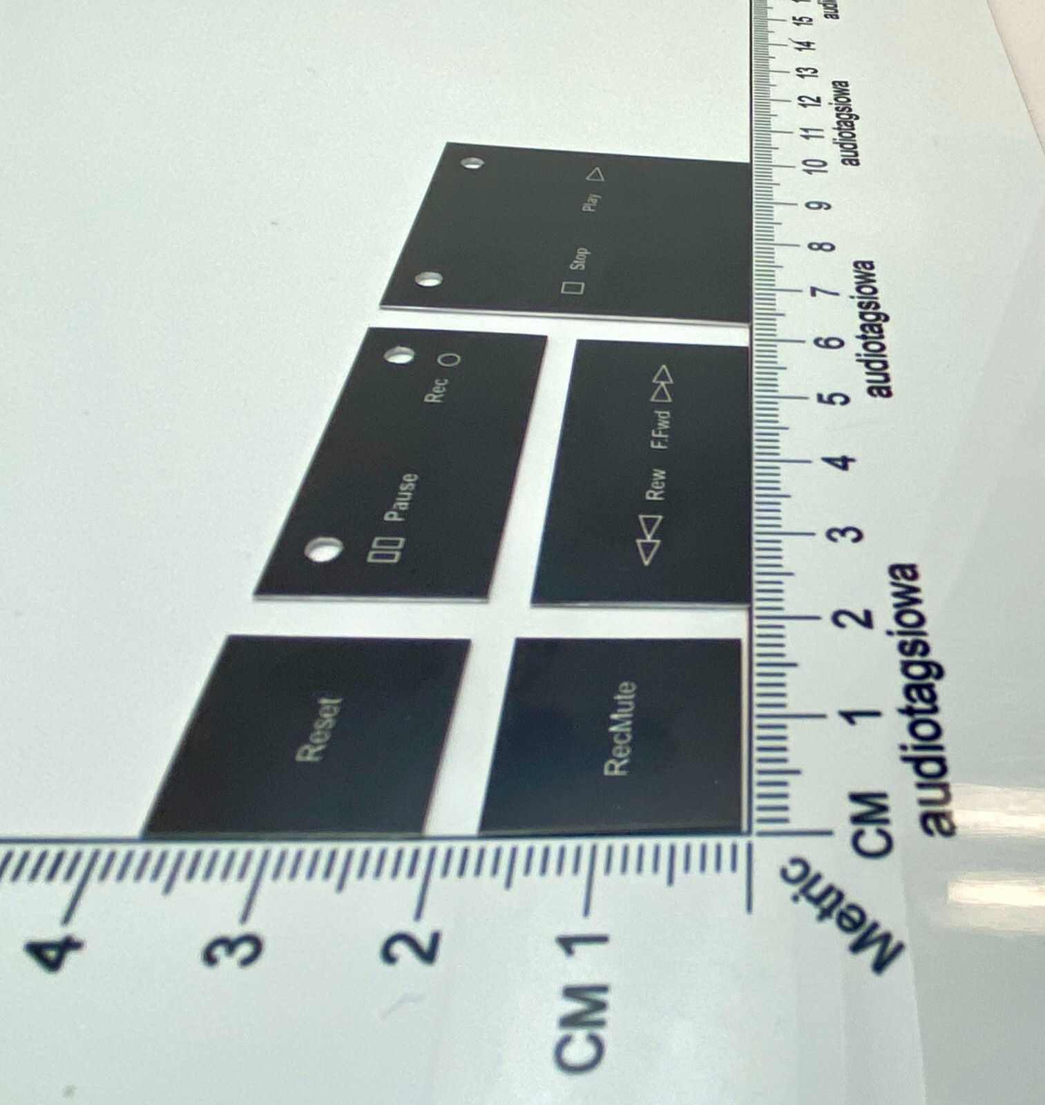 Nakamichi BX-2 Cassette Function Button Labels Custom Made Aluminum Full Set