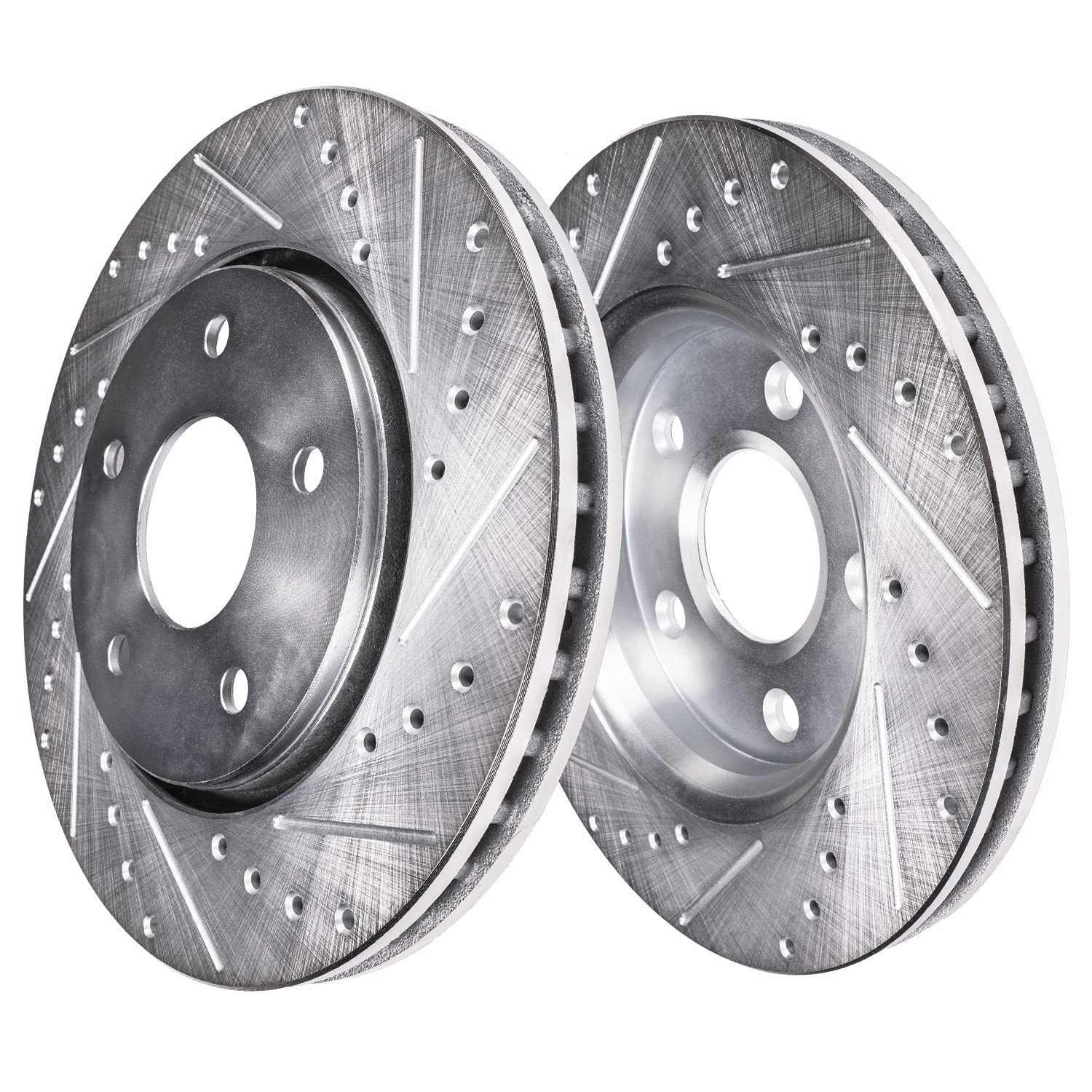 Front and SOLID Rear Drilled Rotors Brake Pads for Lincoln Nautilus Ford Edge
