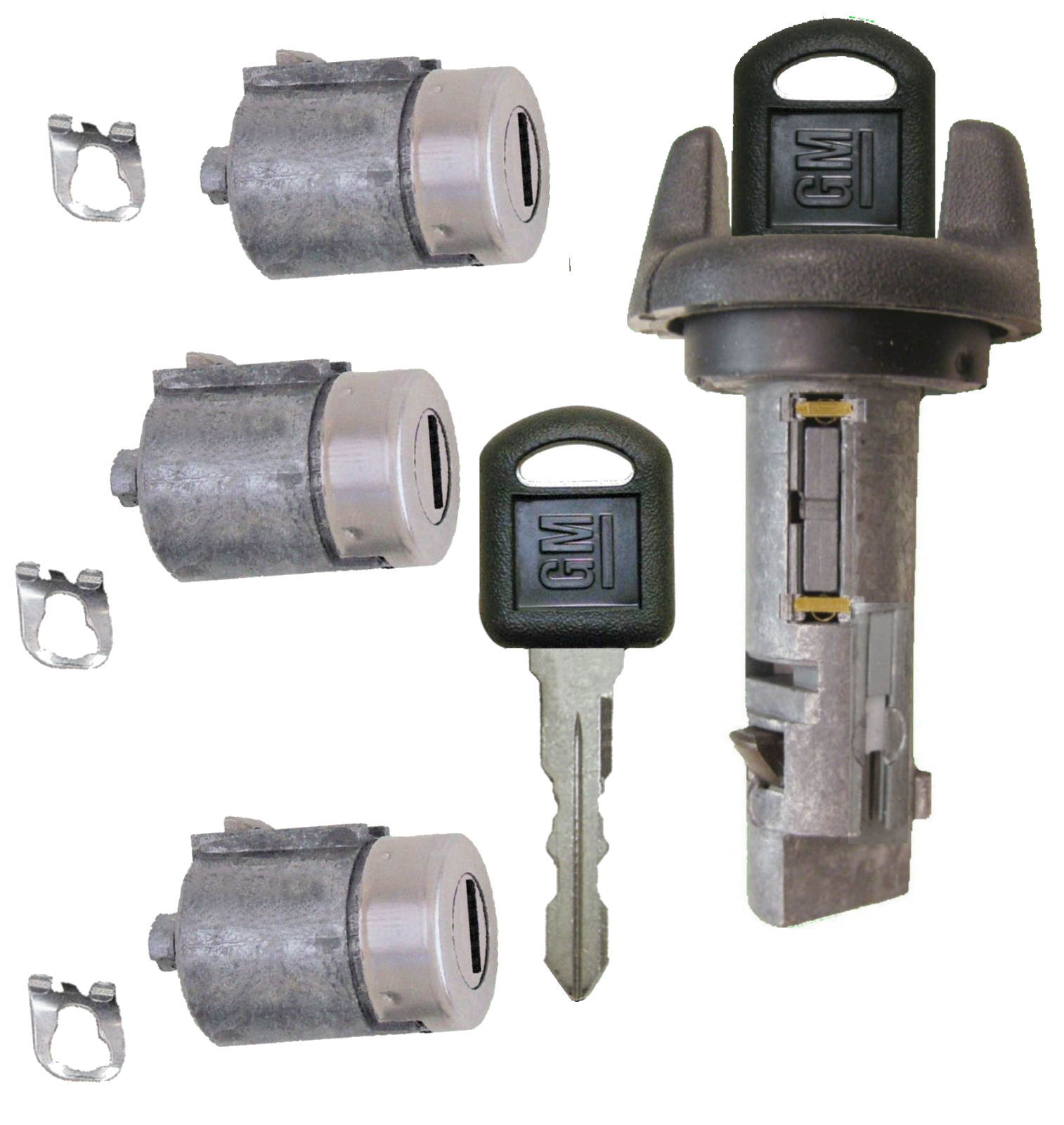 Passlock Ignition Switch Lock Cylinder & Door & Rear Tumbler Set OEM 2 GM Keys