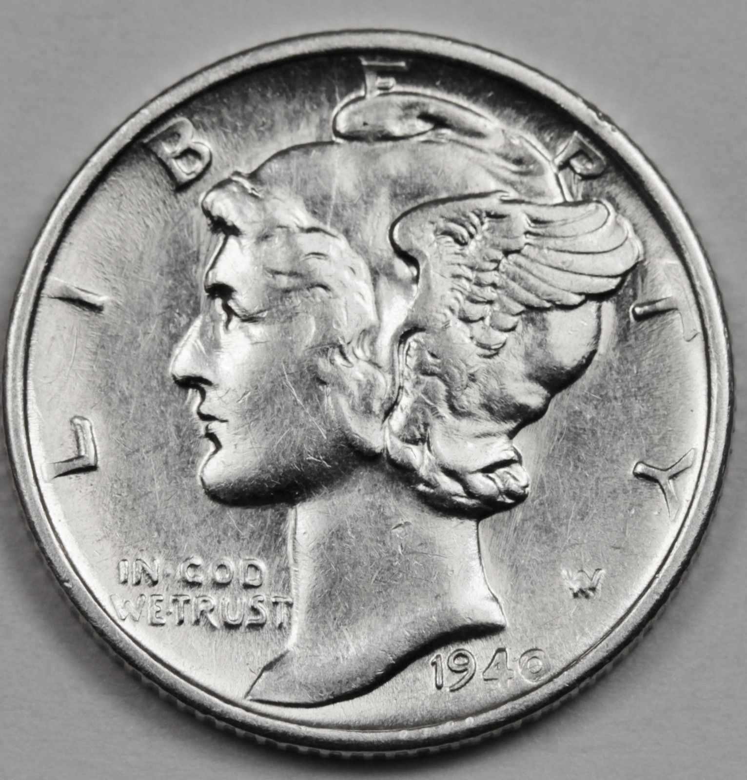 1940-s Mercury Head Dime.  BU. (Inventory A)