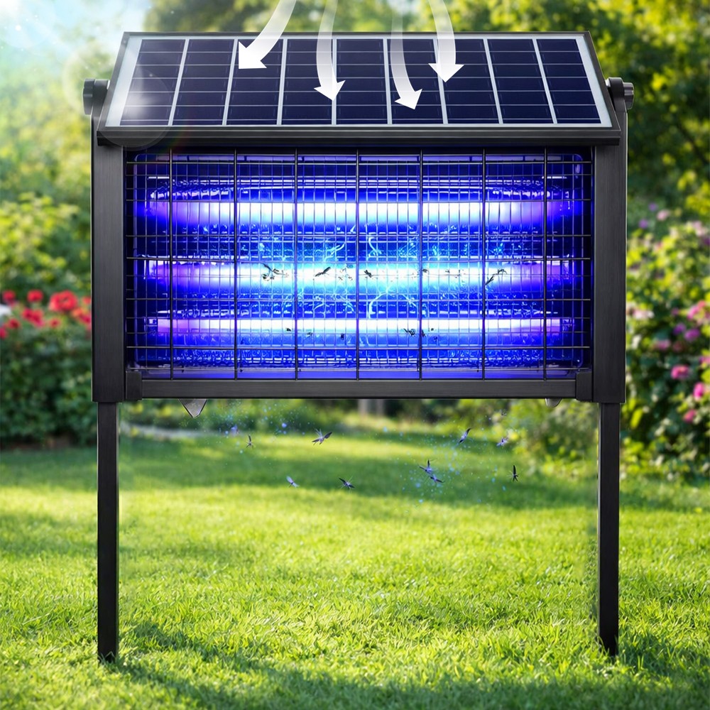 Solar Bug Zapper Outdoor Cordless Fly Trap Insect Zapper 4500V Mosquito Zapper