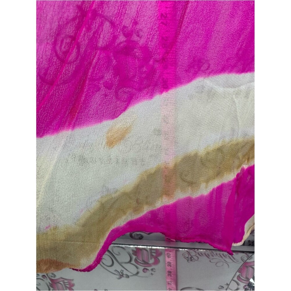 Scarf scarve beaded neon stripes Lightweight Pink and Cream Striped Scarf by