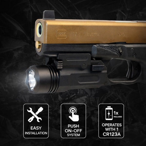 Trinity 300 Lumen Tactical Flashlight for Canik TTI Quick Release Picatinny Rail