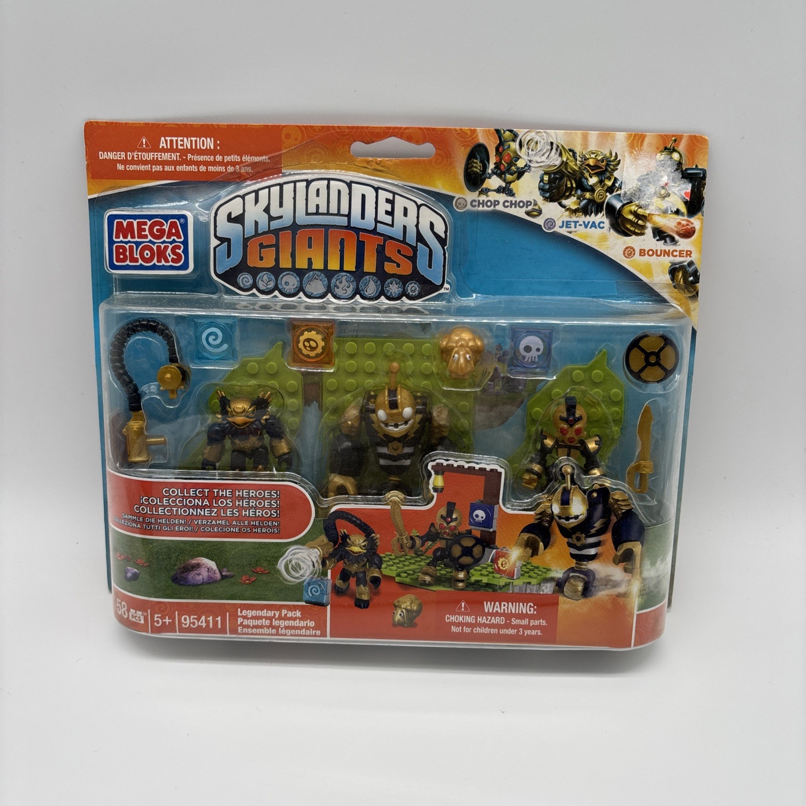 Mega Bloks Skylanders Giants 95411 Legendary- Sealed -Chop Chop/Jet-Vac/Bouncer