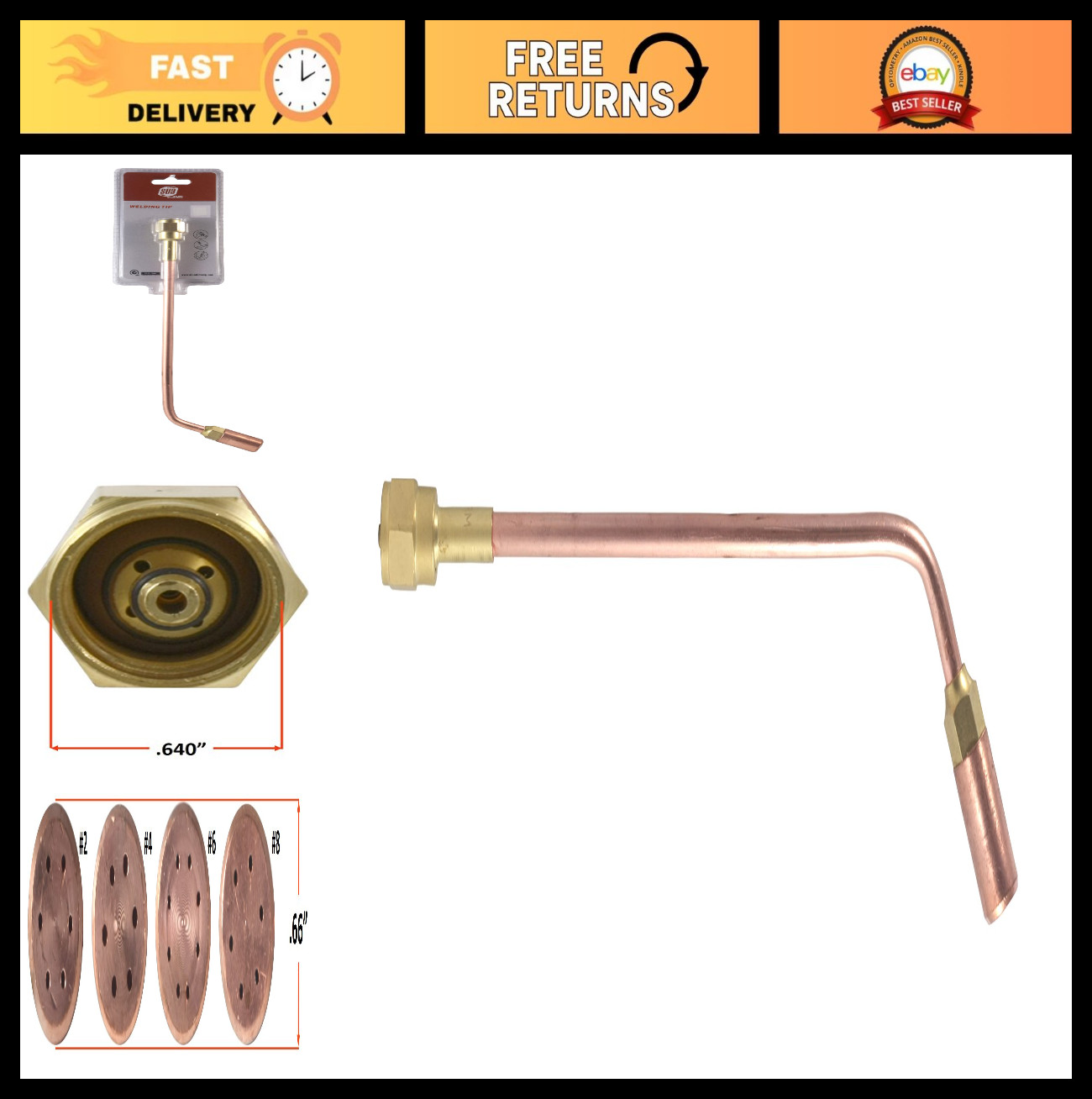 Heating Nozzle/Rosebud 4-MFA-1 Replacement for 100 Series Torch Handles Oxy Acet