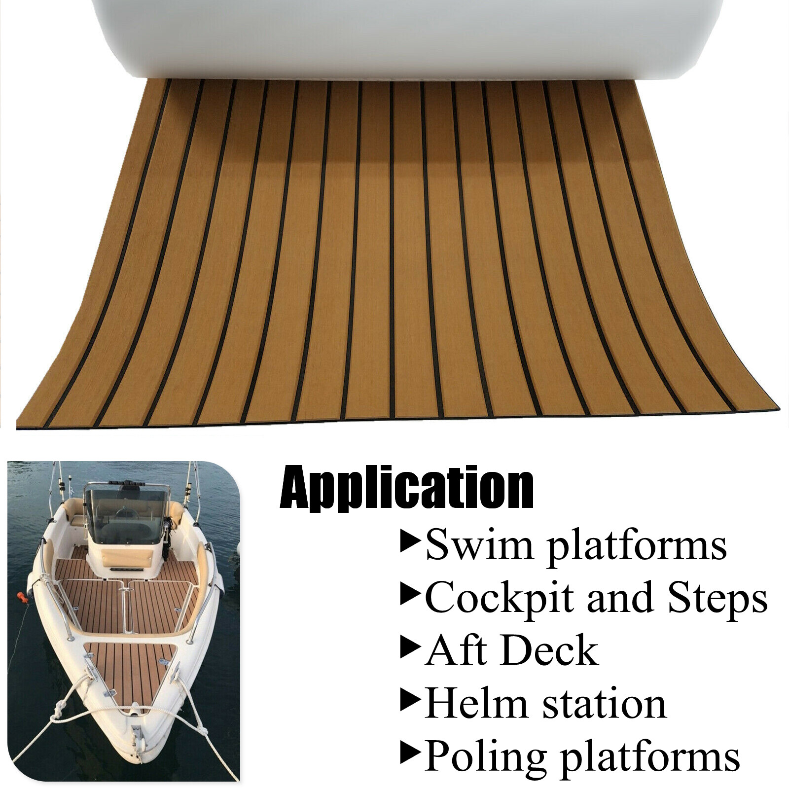 Boat Flooring Decking Sheet EVA Foam Marine Teak Deck | Adhesive Backing