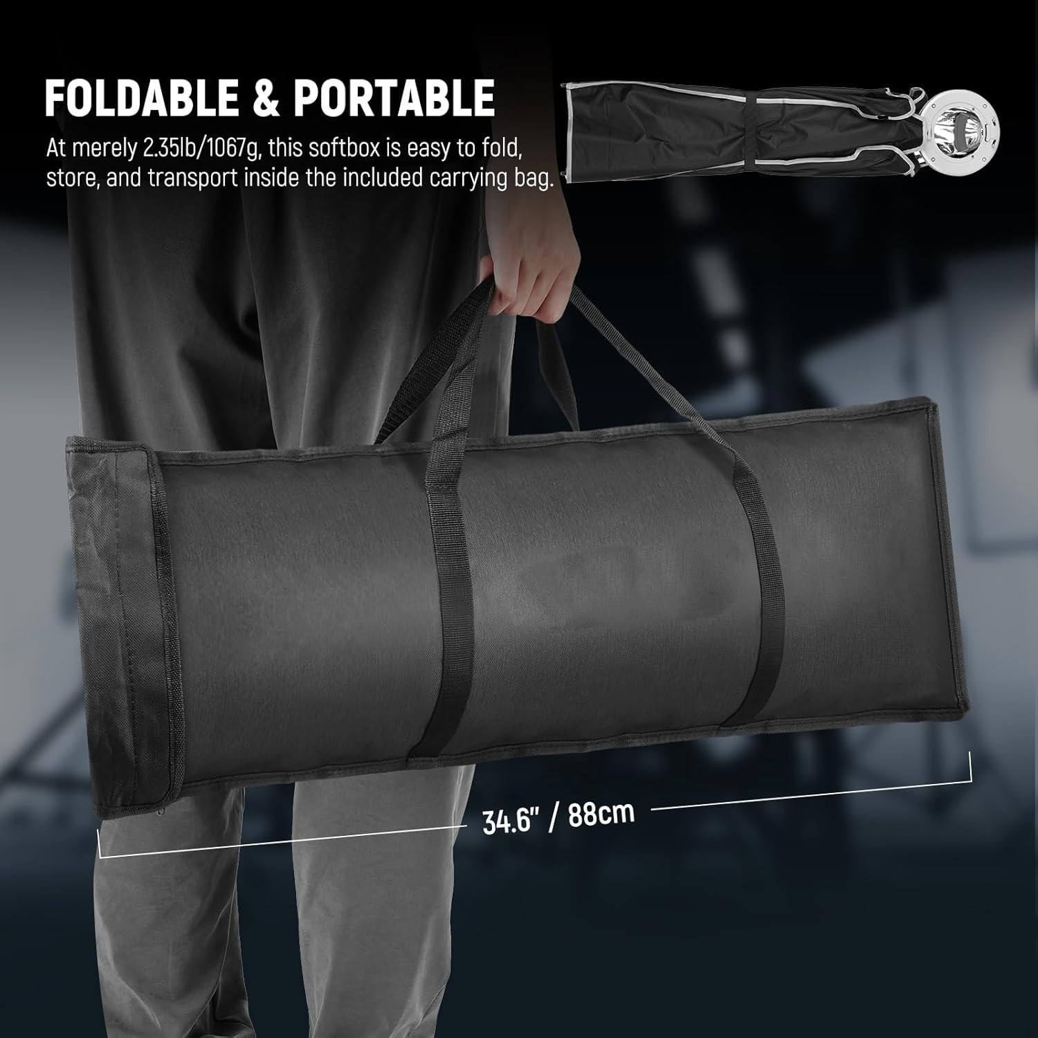 Soporte para softbox de tira de 30 x 119 cm, difusor de luz de liberación rápida