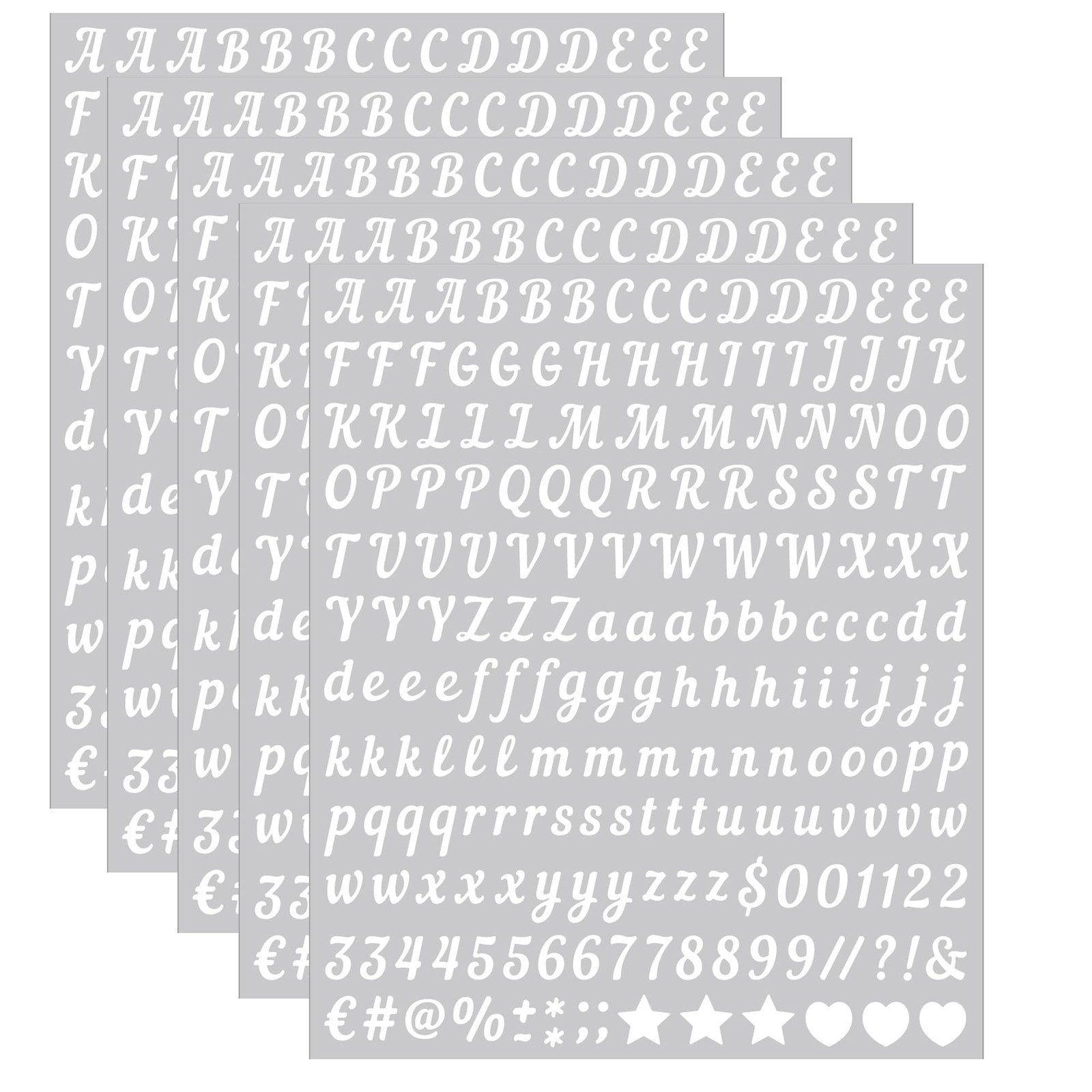 0.5 inch Small Letter Sticker, White Vinyl Self Adhesive Alphabet Number Sticker