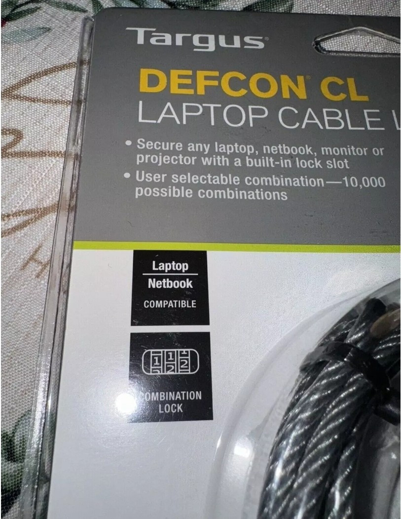 NEW Sealed Targus Defcon CL Laptop Computer Security Cable Lock Combination
