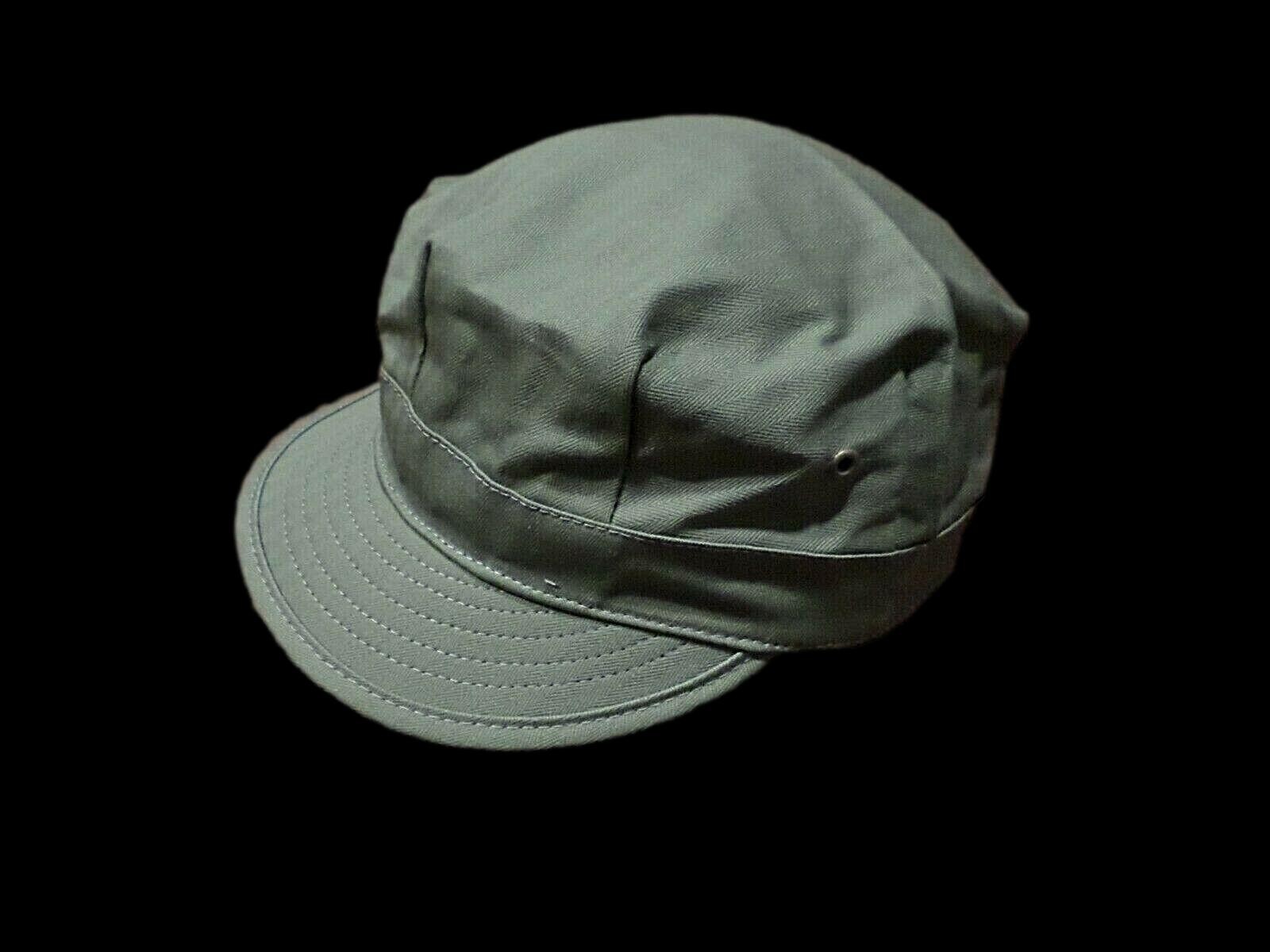 WWII U.S MILITARY ARMY HAT REPRODUCTION CAP HBT MATERIAL OD GREEN SIZE LARGE