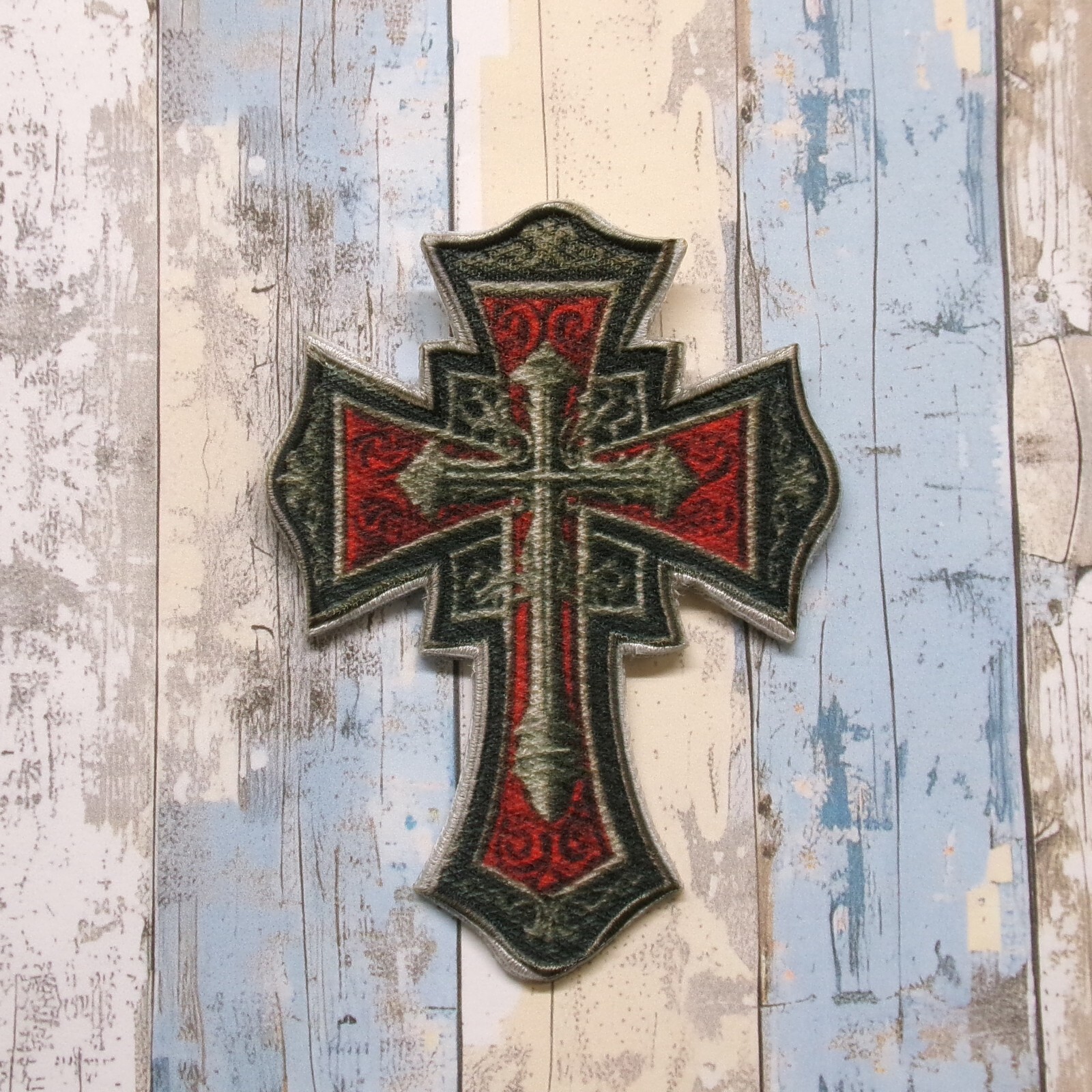 Knight Templar Patch Iron-on Applique Christian Badge Cross Crusader Medieval