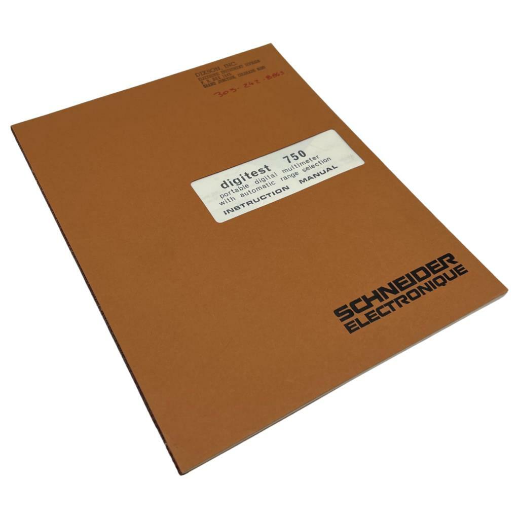 Schneider Digitest 750 Portable Digital Multimeter Instruction Manual