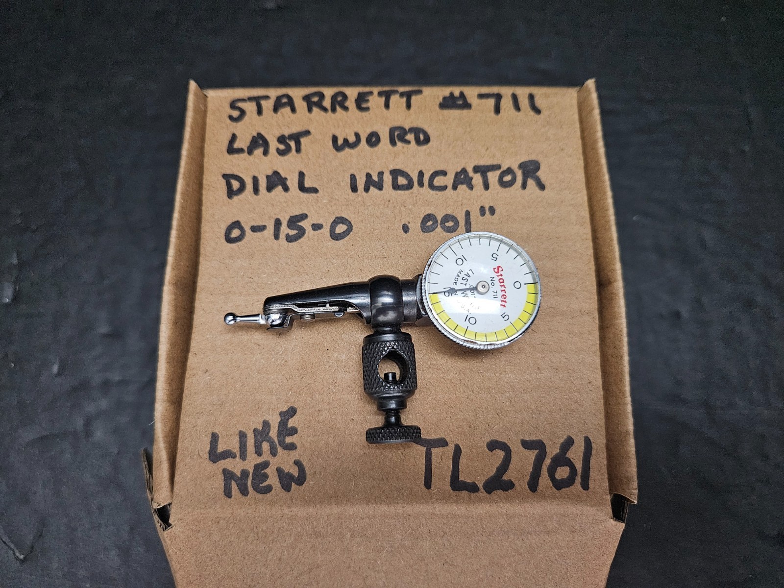 STARRETT #711 LASTWORD DIAL INDICATOR 0-15-0 .001" GRADS USA (TL2761)