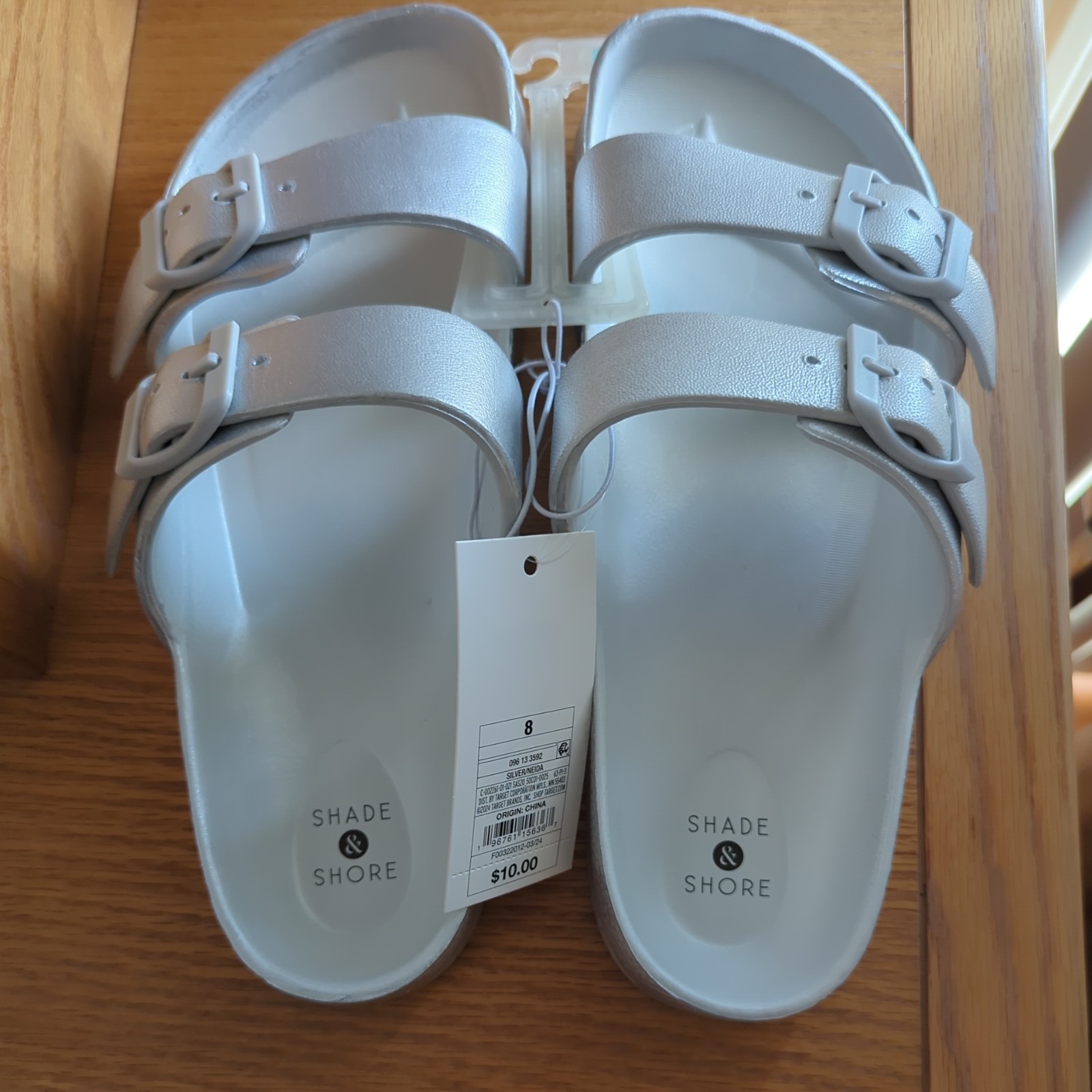 Shade & Shore Women's Neida EVA Two Band Footbed Slide Sandals Size 8 US New