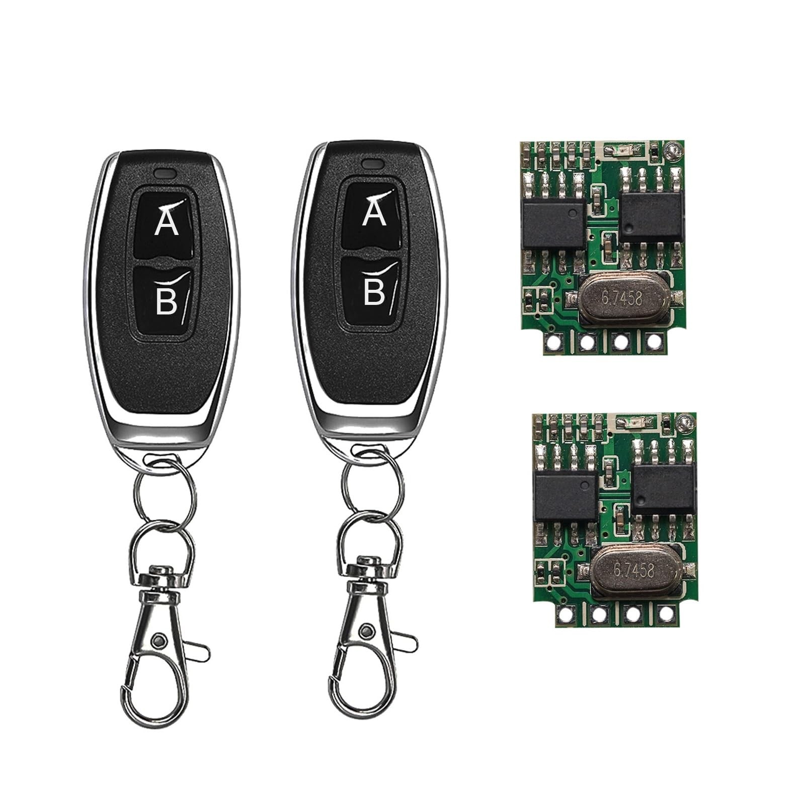 433MHz 2pc Mini Receiver with 2 Remote Transmitters 1 Channel Output