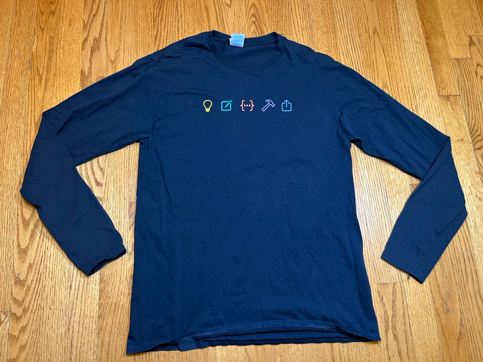 APPLE ENGINEER T-SHIRT Black Medium Employee Week of Code 2021 Long Sleeve MD M