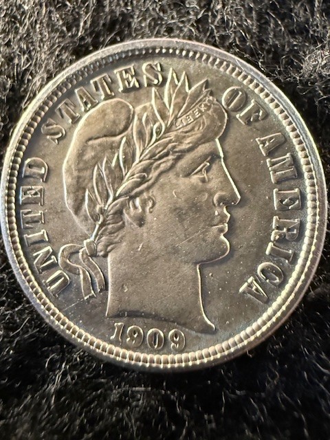 1909-P Barber Dime 10C - 90% Silver BU - GREAT BRILLIANT UNCIRCULATED COIN!