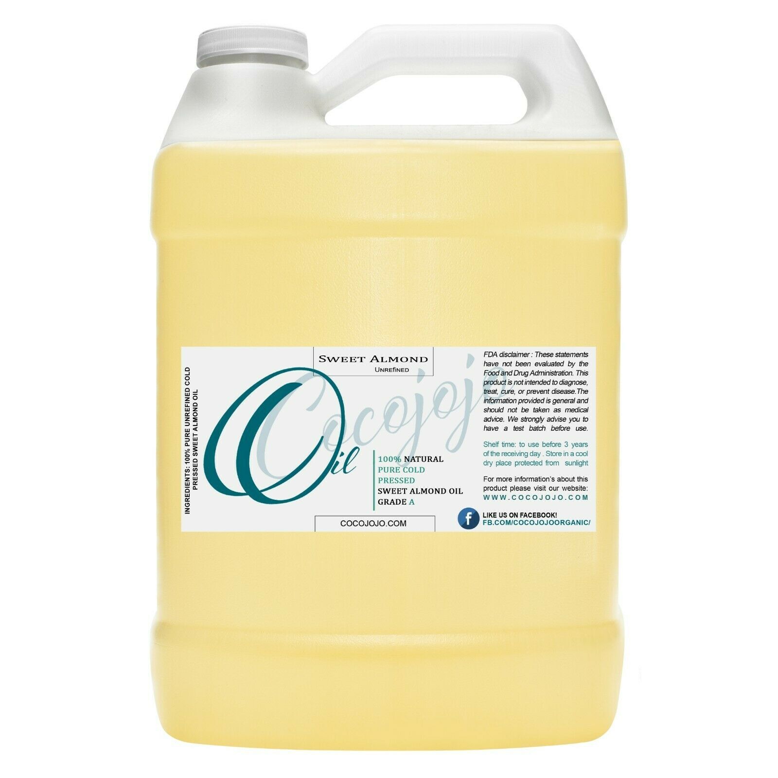 Sweet Almond Oil Gallon 100 Pure Sweet Almond Oil Cold Pressed Unrefined Natural