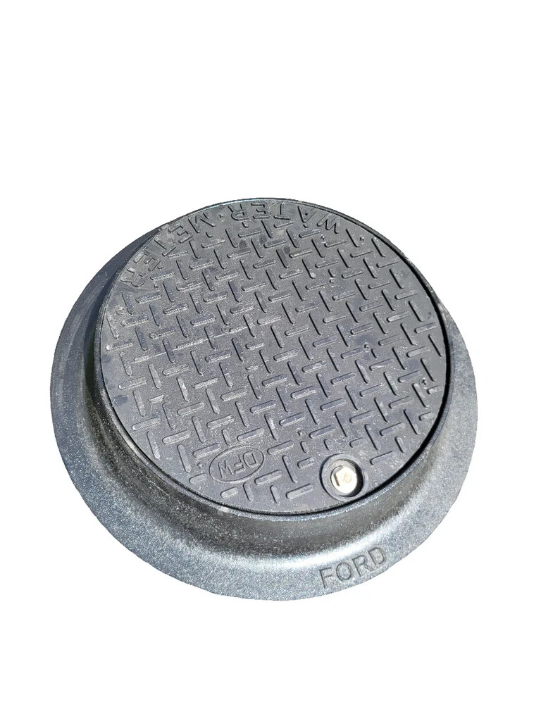 20" Ford A53  Iron Water Meter Frame & 16" DFW Polymer Cover, w/AMR antenna slot