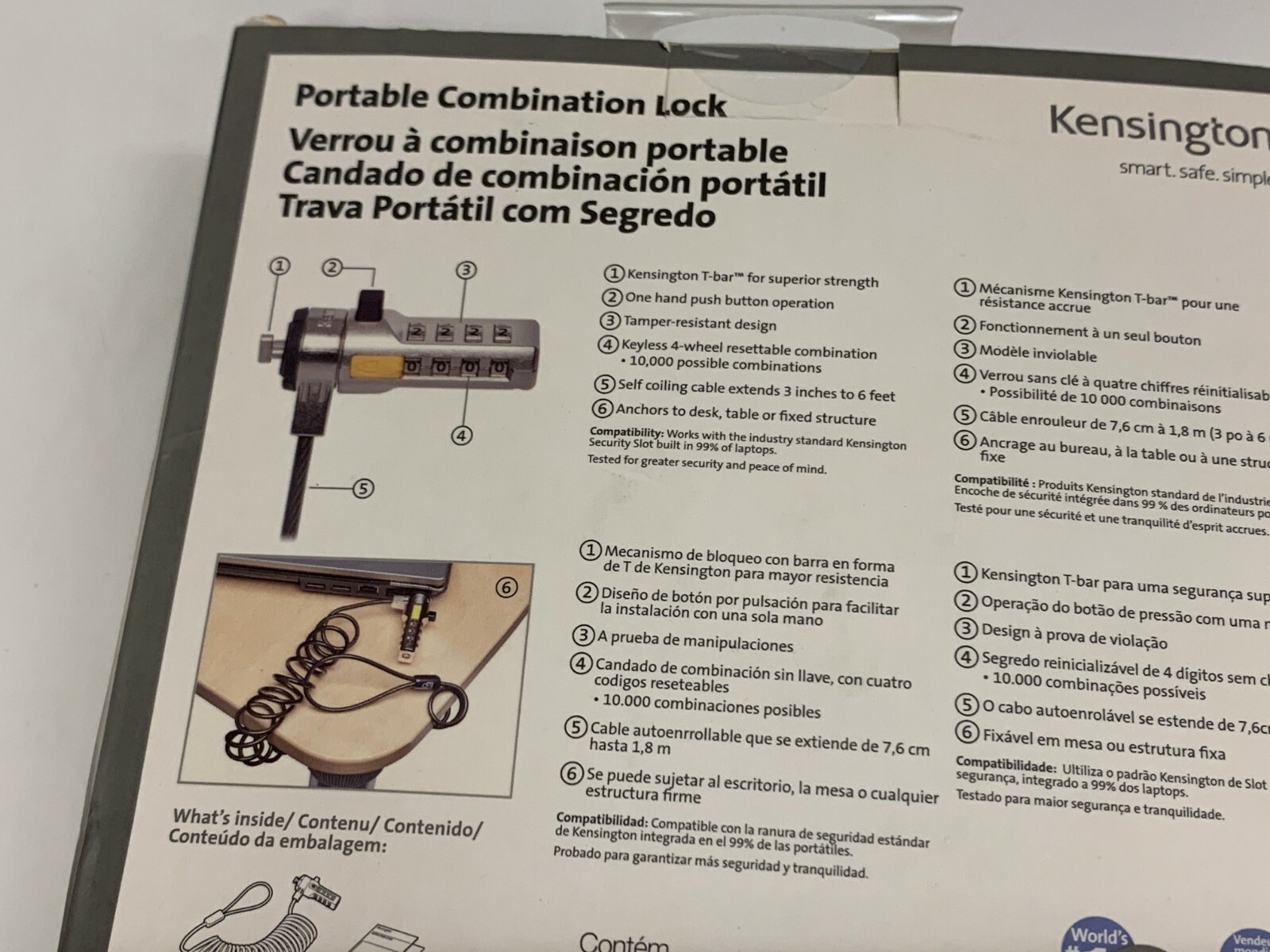 Kensington Portable Combination Laptop Lock
