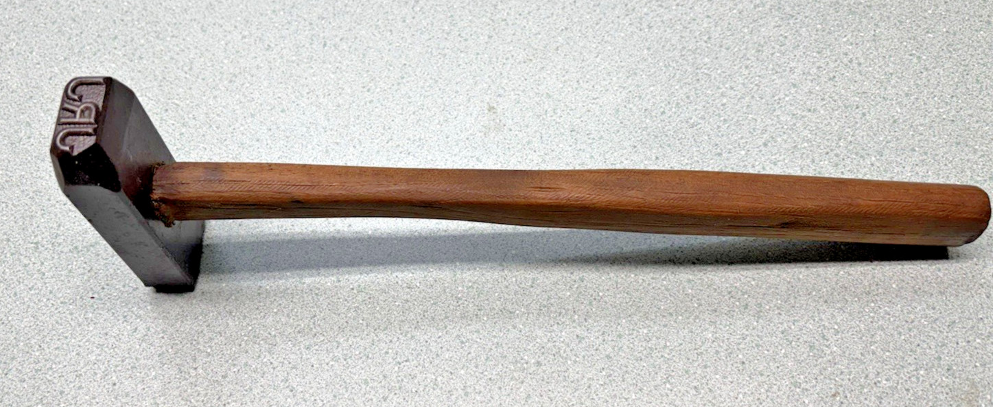 Antique IRON "JRJ" LOG STAMP BRANDING HAMMER TIMBER MARKING TOOL lumber NICE