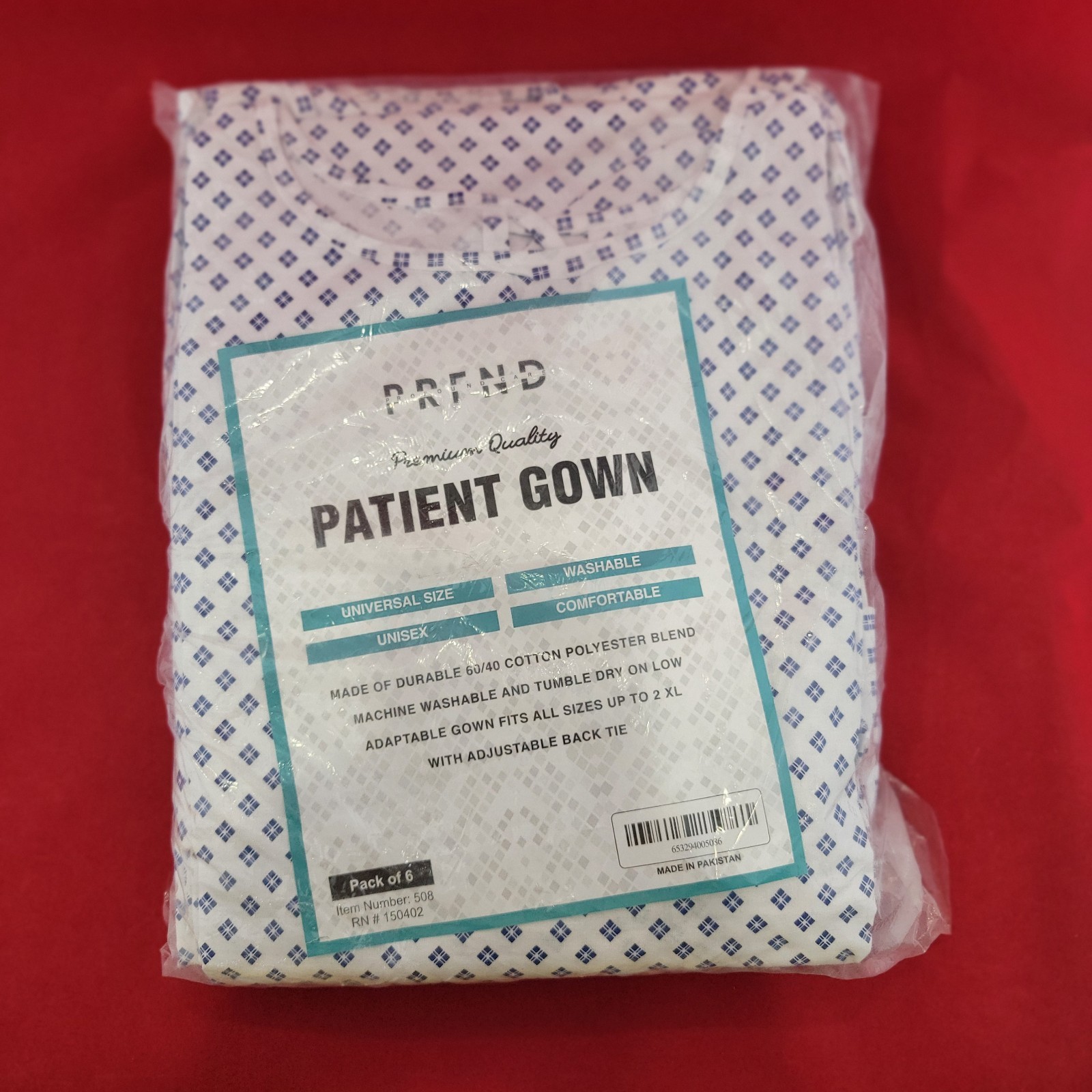 Patient White Medical Exam Gowns w/ Back Tie Closures One Size 6pack NEW