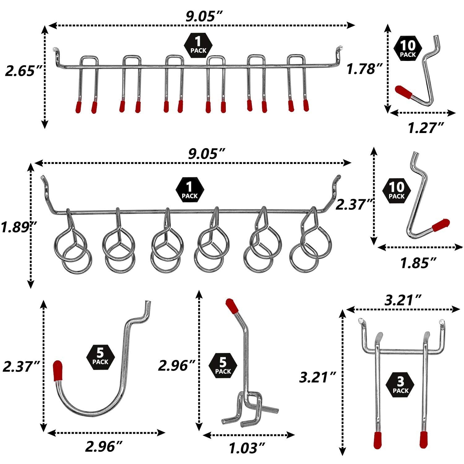 114PCS Pegboard Hooks Assortment with Bins and Peg Locks