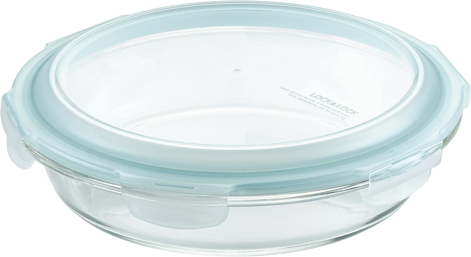 LOCK & LOCK  Purely Better Glass round Pie Baking Dish/Food Storage Container wi