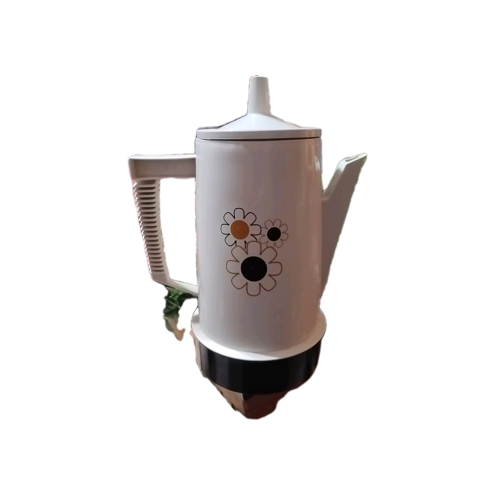 Vintage Regal Poly Perk Electric Coffee Percolator with Floral Design. Works!