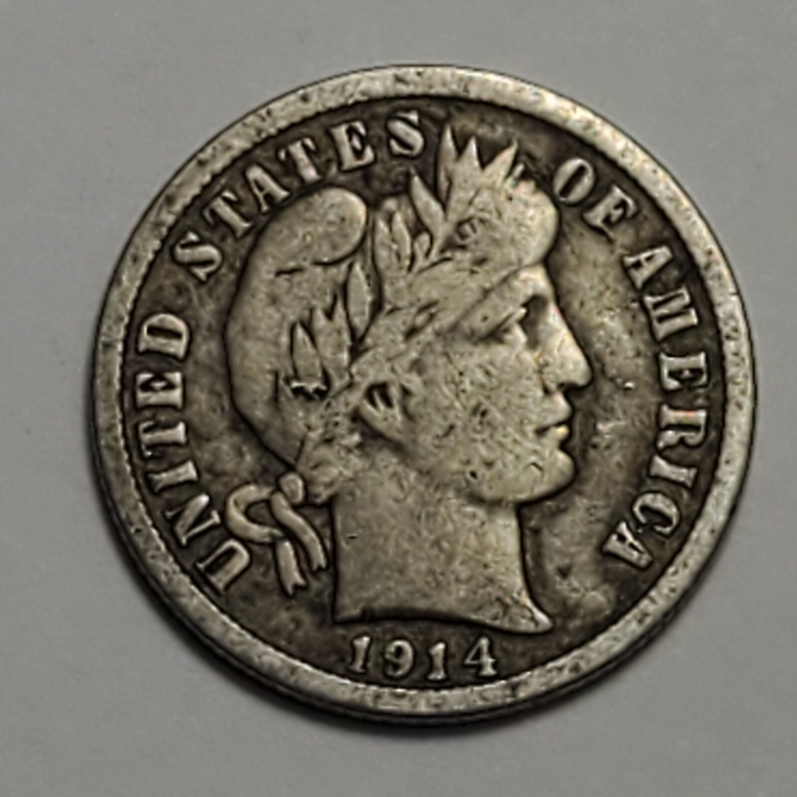 #2 Nicer "fine++" Low Mintage 1914 D Barber Liberty Dime
